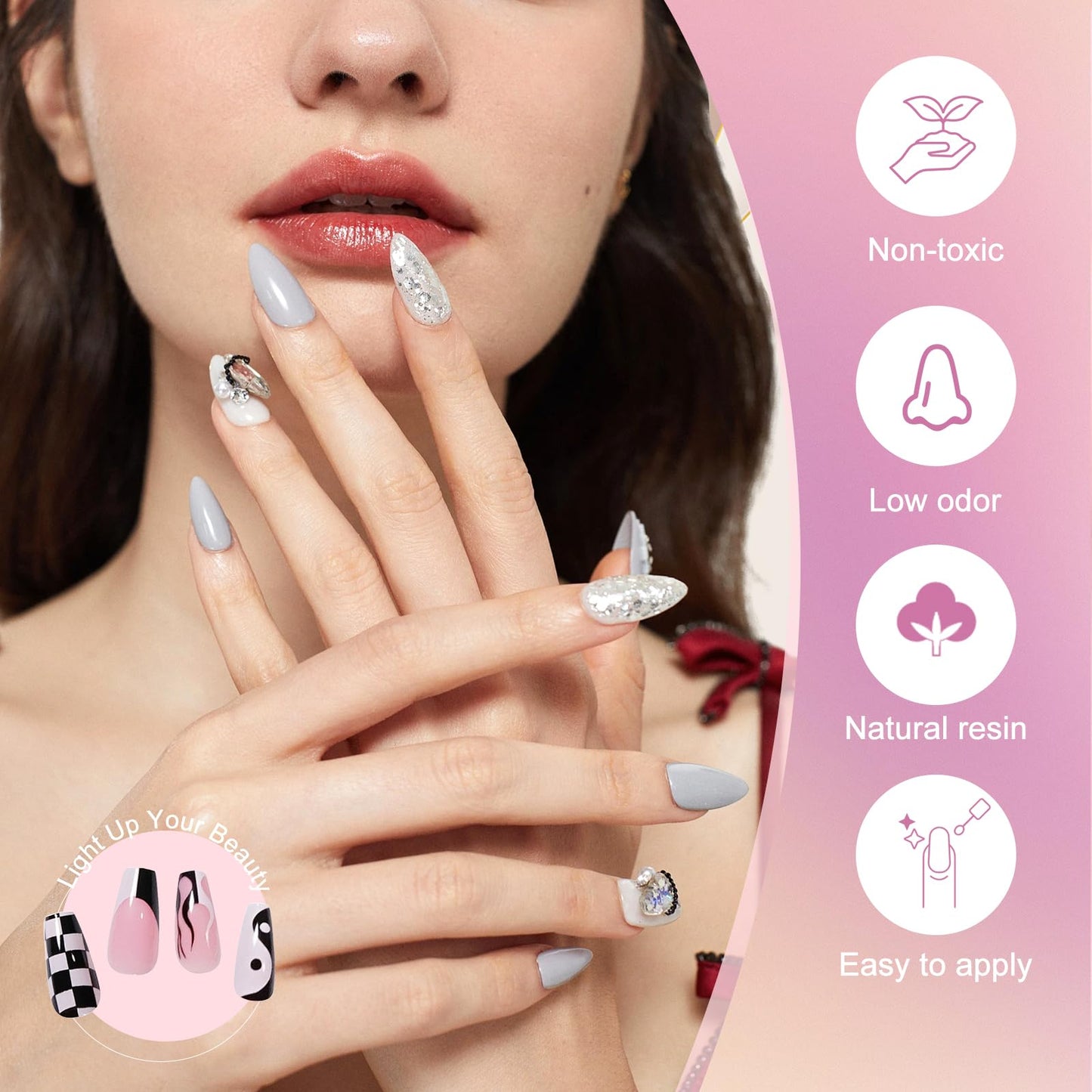 EODCI 33 Colors Gel Nail Polish Kit With UV Light, 76 Pcs Nail Pink Nude Green Blue Gel Nail Polish Set 168W Nail Lamp, No Wipe Base Top Coat & Manicure Tools Starter Kit DIY Home Salon Gifts