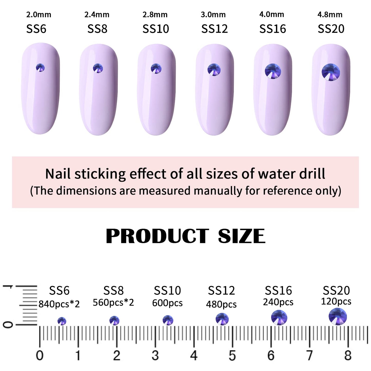 Meibite Velvet Glass Flatback Rhinestones for Nails, Crafts & Clothes – 4240PCS 6 Sizes (SS6–SS20) Crystal Gems Kit with Tweezers & Picker, Non Hotfix DIY Rhinestones for Tumblers, Shoes, Nail Art