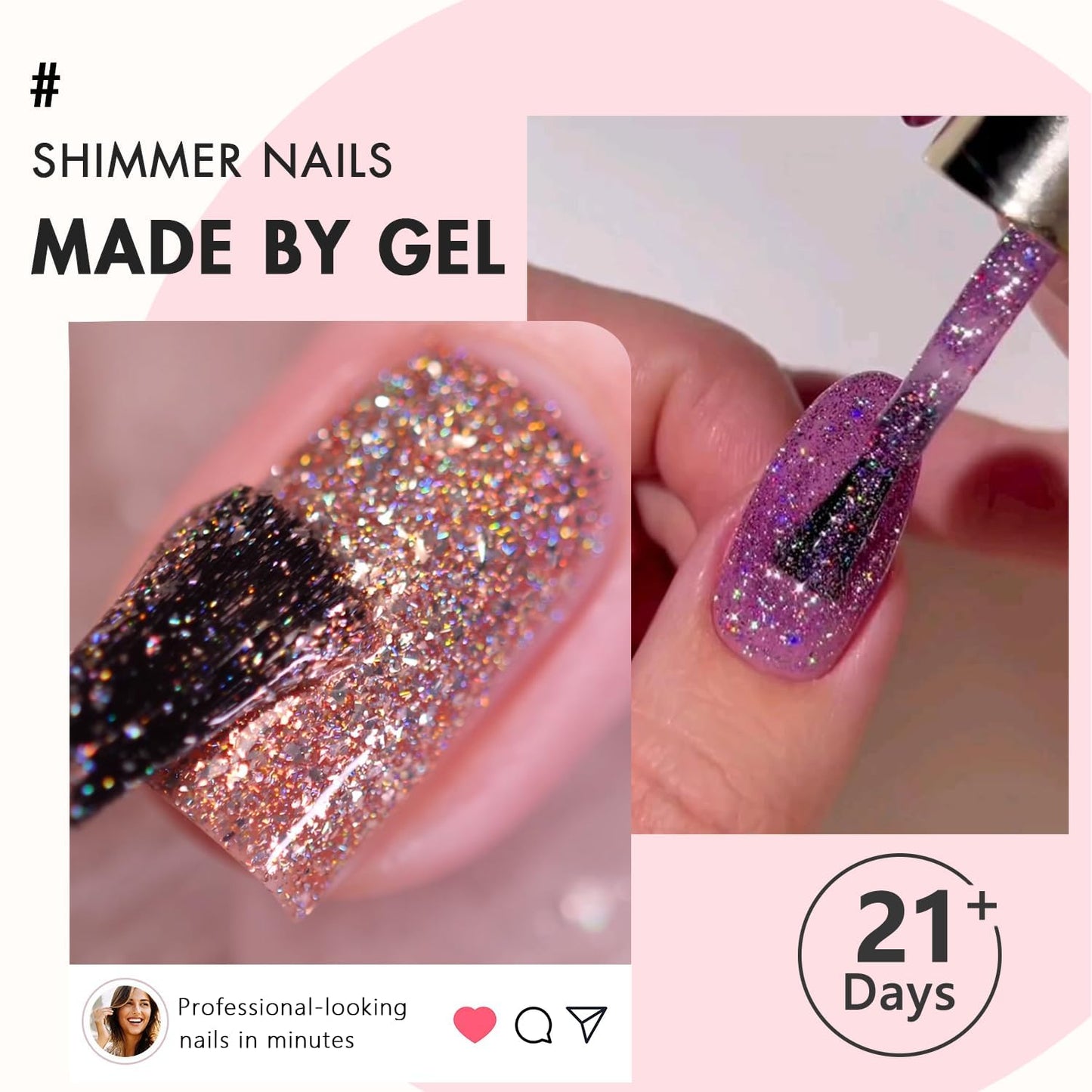KQueenest Royal Blue Glitter Press on Nails Short Nails Glue On, Sparkle Bling Fake Nails Short, Cute Acrylic Nails Press ons, Luxury Shiny Stick on Nails For Women Festival Decoration in 24 Pcs