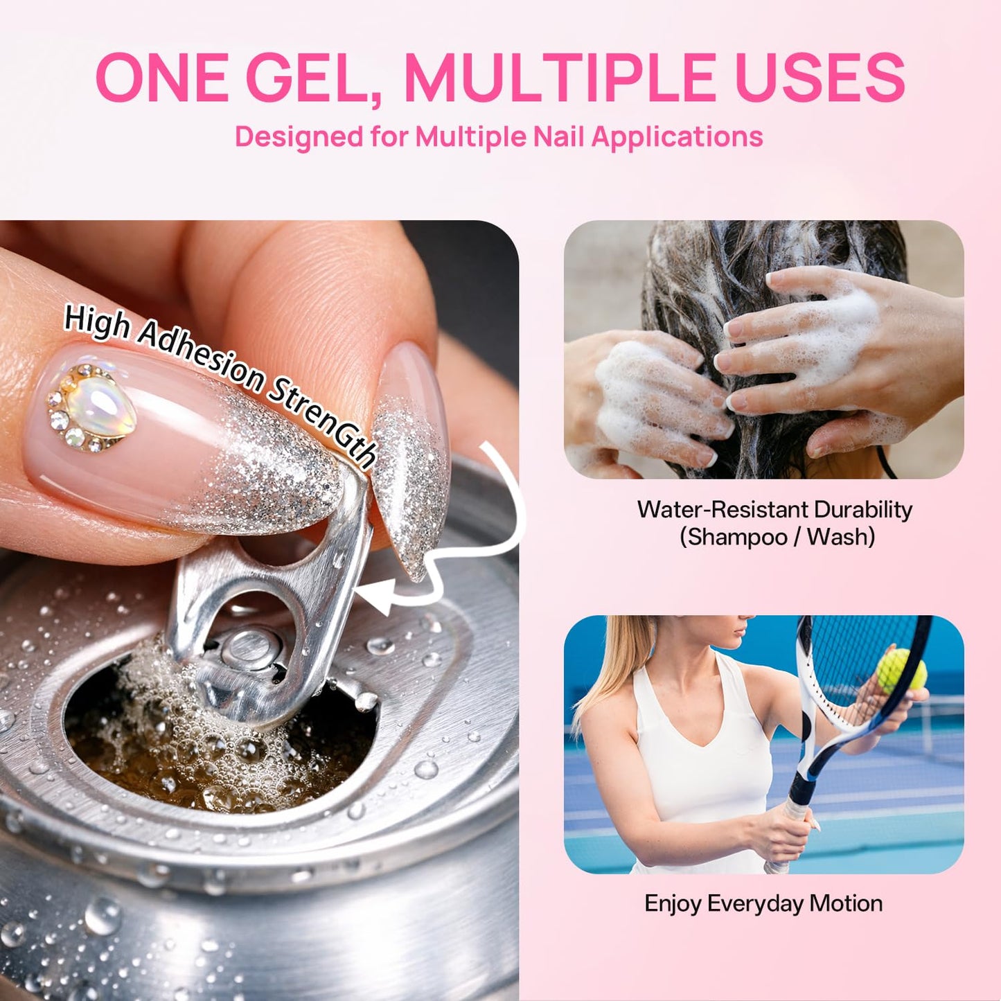 Krofaue Kids Nail Art Bundle, 40g Solid UV Curing Nail Glue Gel + 240PCS Extra Short Almond Soft Gel Nail Tips, 12 Sizes Full Well Clear Fake Nails Manicure Kit for 9-12 Years Old Girls, Home DIY