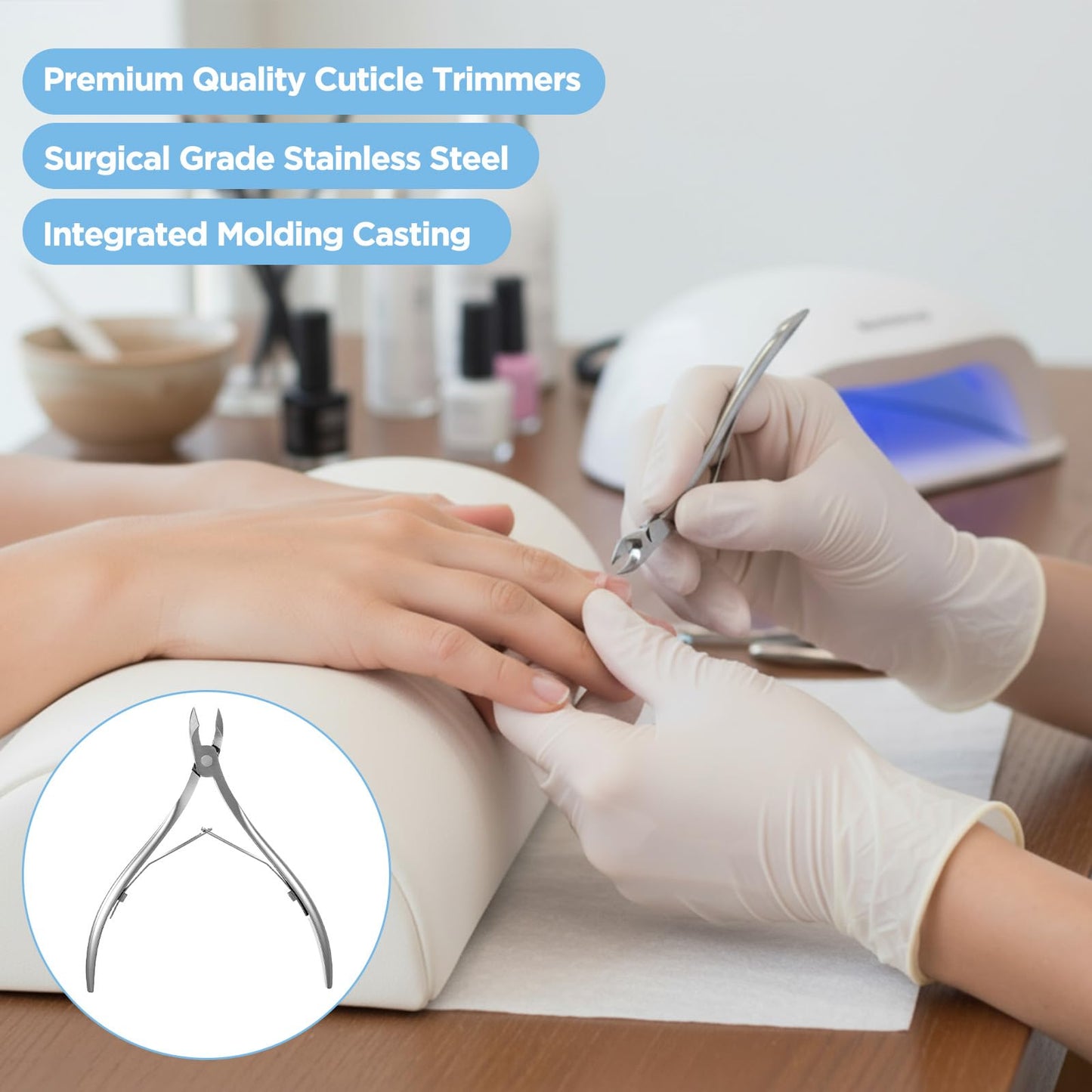 YBEATY 12 Packs Professional Cuticle Trimmer Nippers Stainless Steel Nail Cutter with Pointed Sharp Blades Double Spring Dead Skin Clipper Scissor Pedicure Manicure Tool for Fingernails Toenails Care