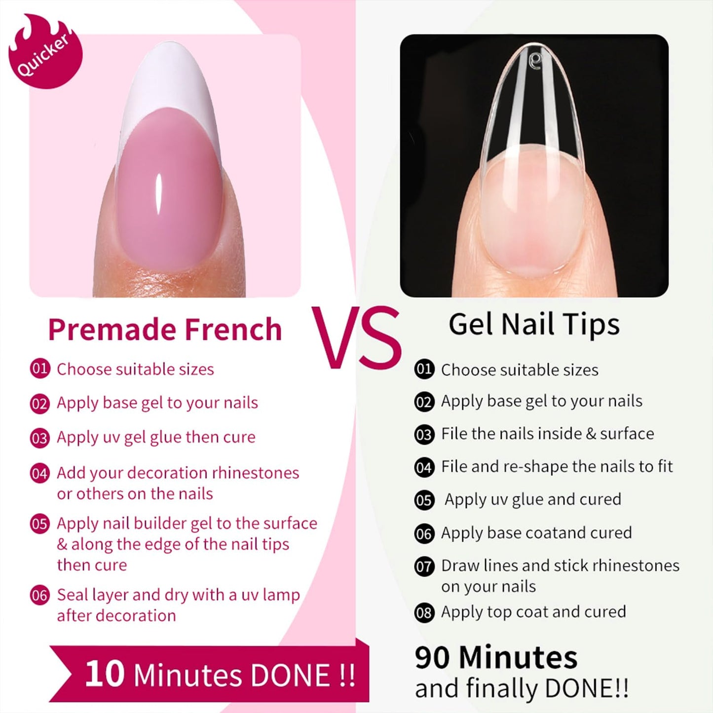 French Tip Press on Nails Almond Short Fake Nails White French False Nail Tips Kit Nature Artificial Acrylic Nails Glossy Glue on Nail Press ons for Women Decoration 5 Packs 150Pcs