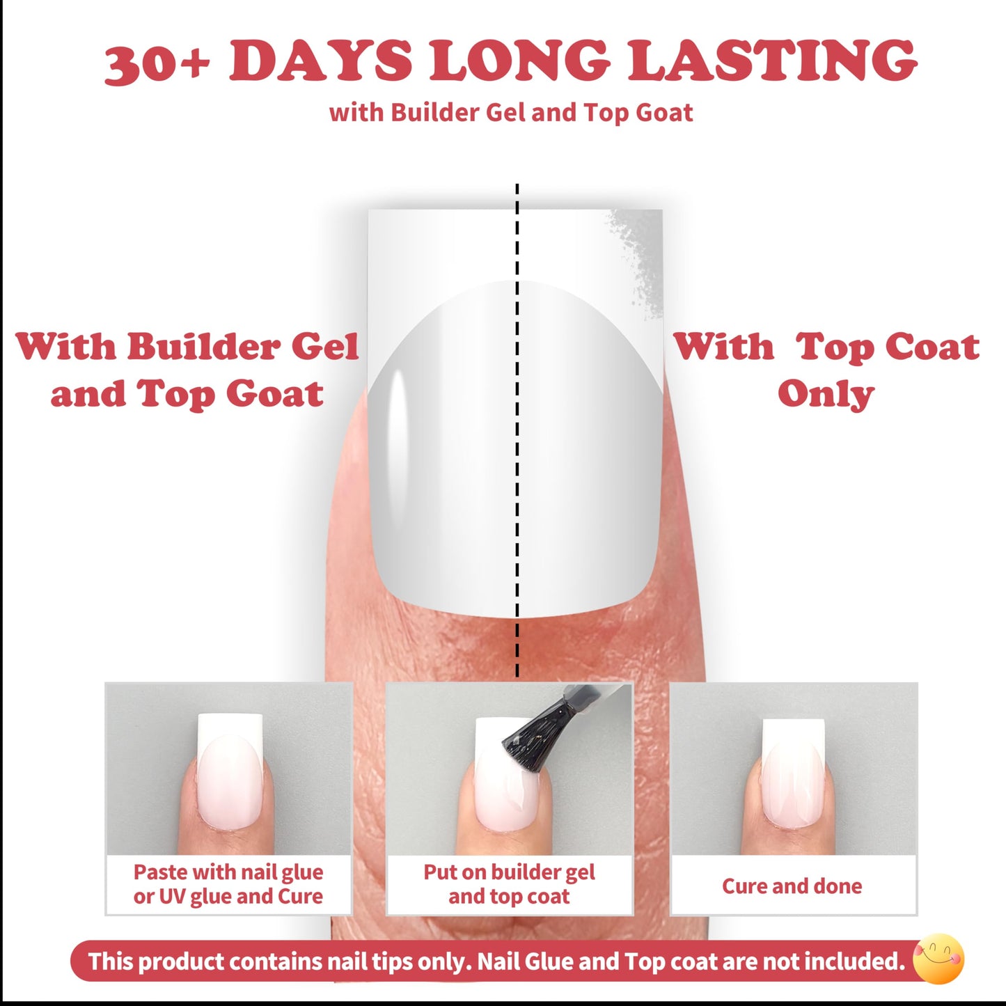 MUTIOVO Short Square Nail Tips – 150Pcs Milky White French Tip Press on Nails, Short Straight Square Soft Gel Fake Nails, Pre-Designed White Tip with Semi-Translucent Milky Base for Home DIY