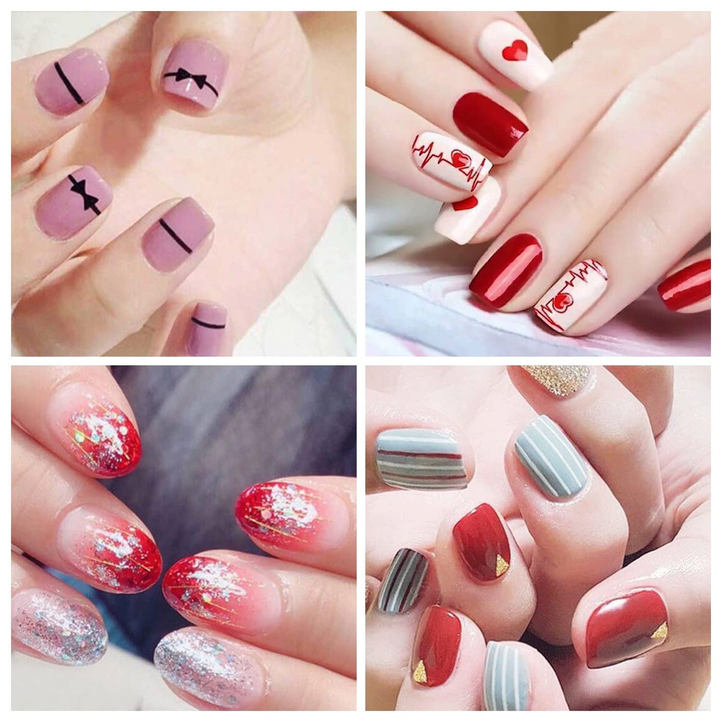 DANNEASY 420 Pieces 30 Sheets Glitter Nail Wraps with Nail File Nail Polish Strips Self Adhesive Nail Polish Stickers Nail Strips for Women Girl Salon Nail Art Accessories