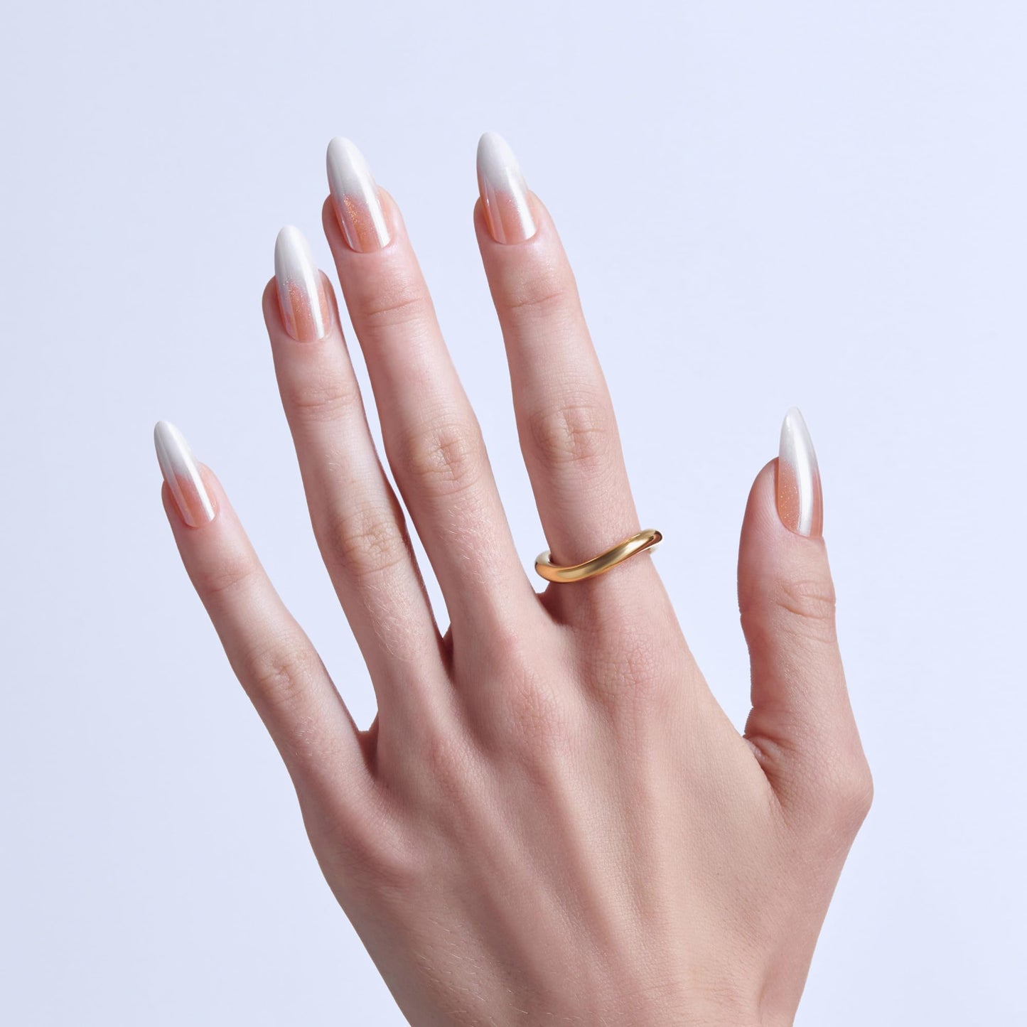 Kiss Glam, Press On Nails, Nail glue included, 'Day n Night', Beige, Long Size, Almond Shape, Includes 32 Nails, 2g Glue, 1 Manicure Stick, 1 Mini File (Pack of 2)