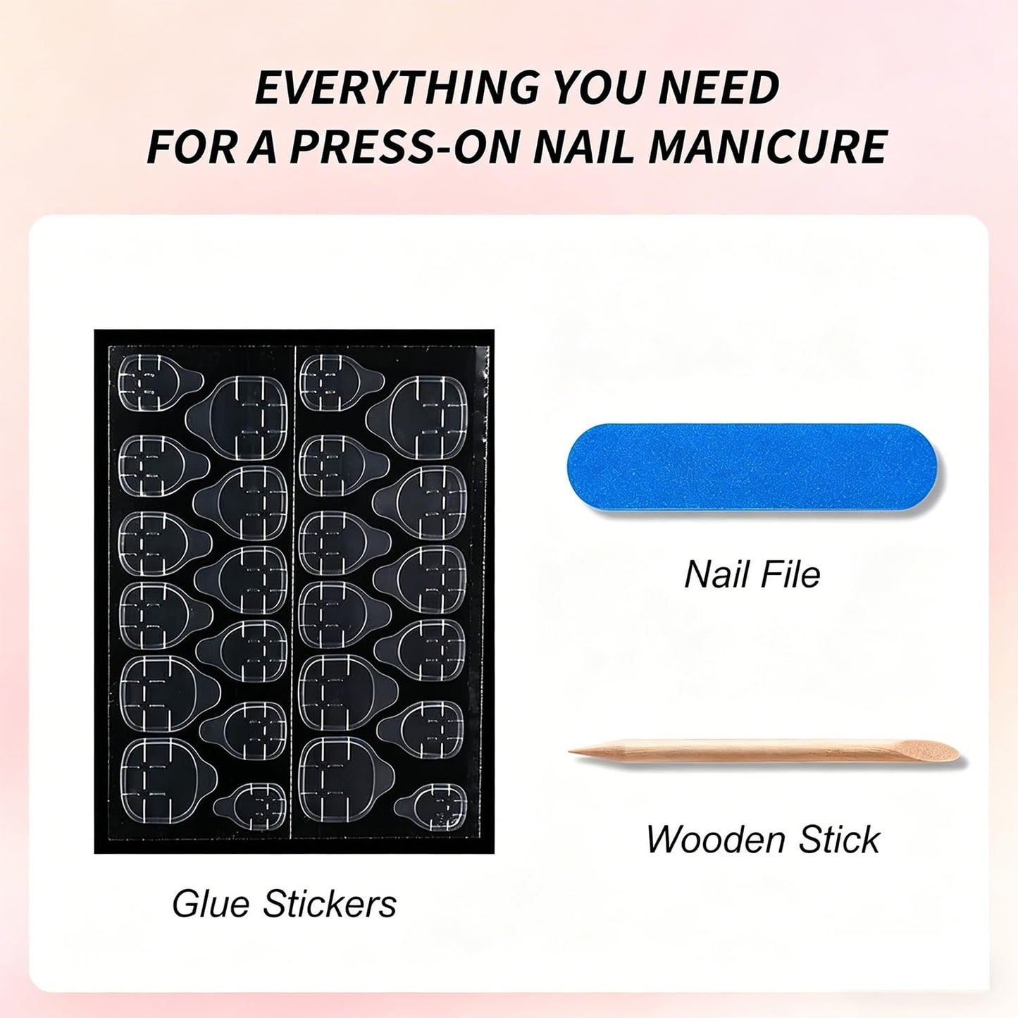 3D Flower Press on Nails Short Almond Fake Nails Press ons Summer White French Tip False Nails with 3D Pearl Conch Stripe Design Nude Pink Stick on Nails for Women 12 Sizes-24 Pcs Nail Kit