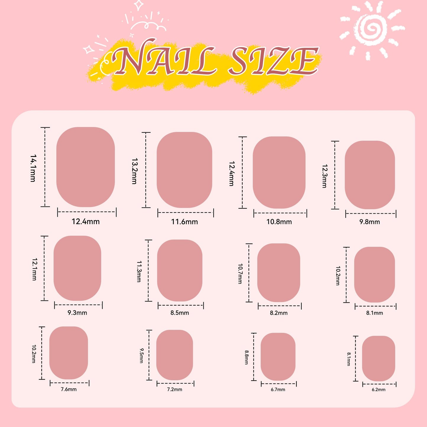 Kawyehu Kids Press on Nails Children Fake Nails 72PCS Artificial Nail Tips Adhesive Full Cover Short False Fingernails for Girls Kids Nail Decoration (French Donut Heart)