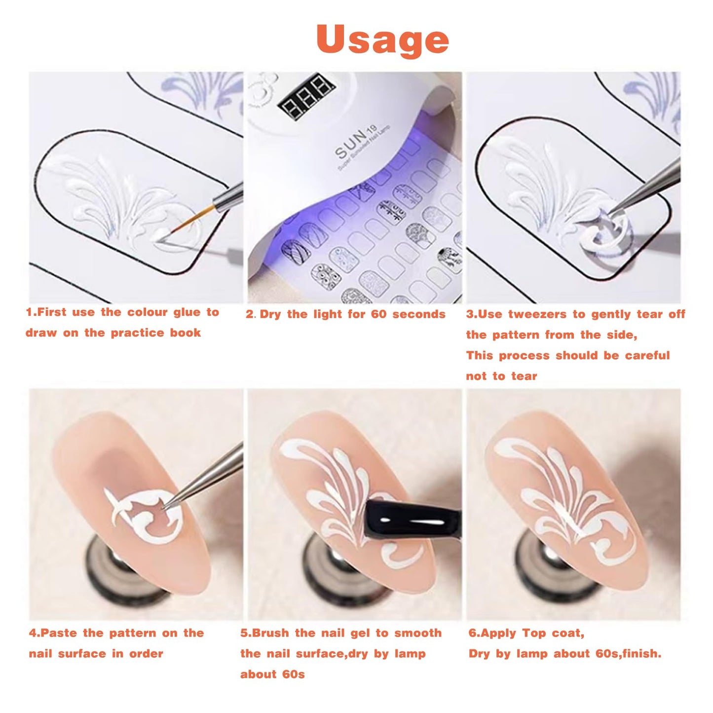 Practice Nails For Nail Art Book 12PCS Nail Books Training Template Drawing Painting Stencils Waterproof Reusable Learning Paper Card Manicure Tool For Beginner with Remover Wipes Acrylic Liner Brush