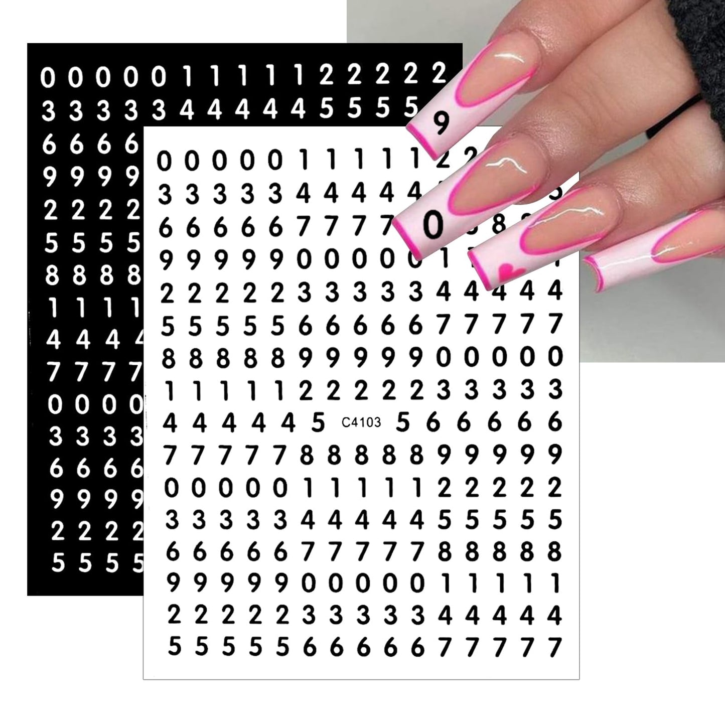 ROFIBUT Letters Nail Art Stickers Alphabet Numbers Nail Decals 3D Self-Adhesive Gold Silver Nail Supplies Nail Art Design English Character Nail Sticker for Women Girls Manicure Nail Decor 8 Sheets