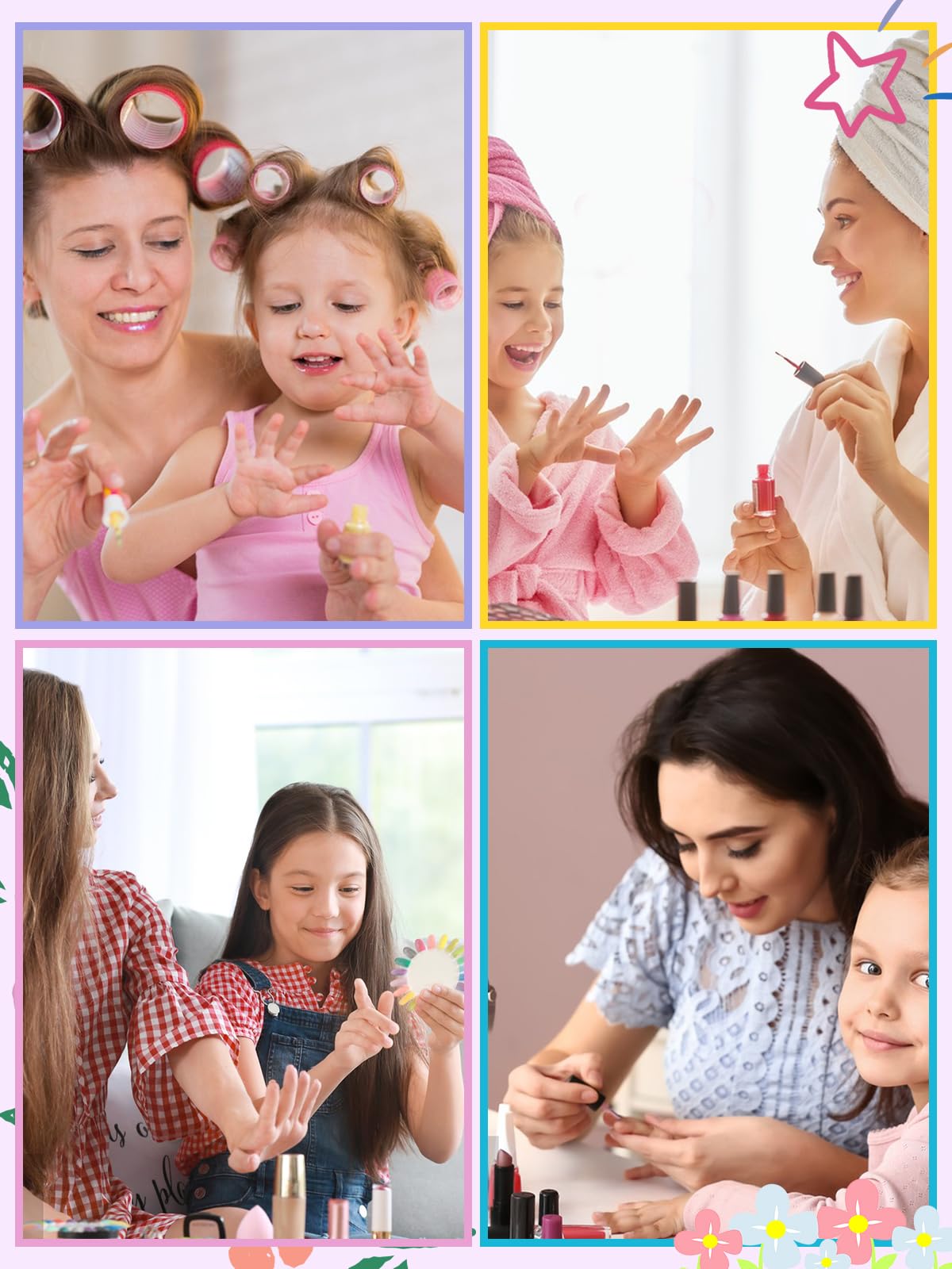78 Pieces Press on Nails for Kids, EBANKU 3 Pack Kid Fake Nail Kit Old Colorful Flower Press on Nails for Girls 8-12 Years with Jelly Nail Adhesives & Nail Builder Glue