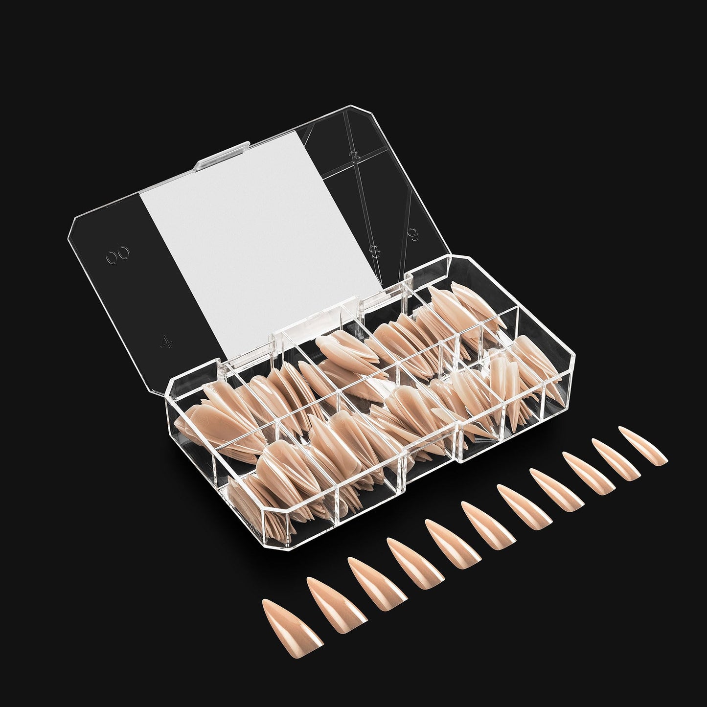 Apres Neutrals Gel-X Alex Box Of Nail Tips, 11 Sizes 00-9, Soft Gel Nail Tip Box, Nail Extensions (150pcs) (Natural Stiletto Long, 150pcs)