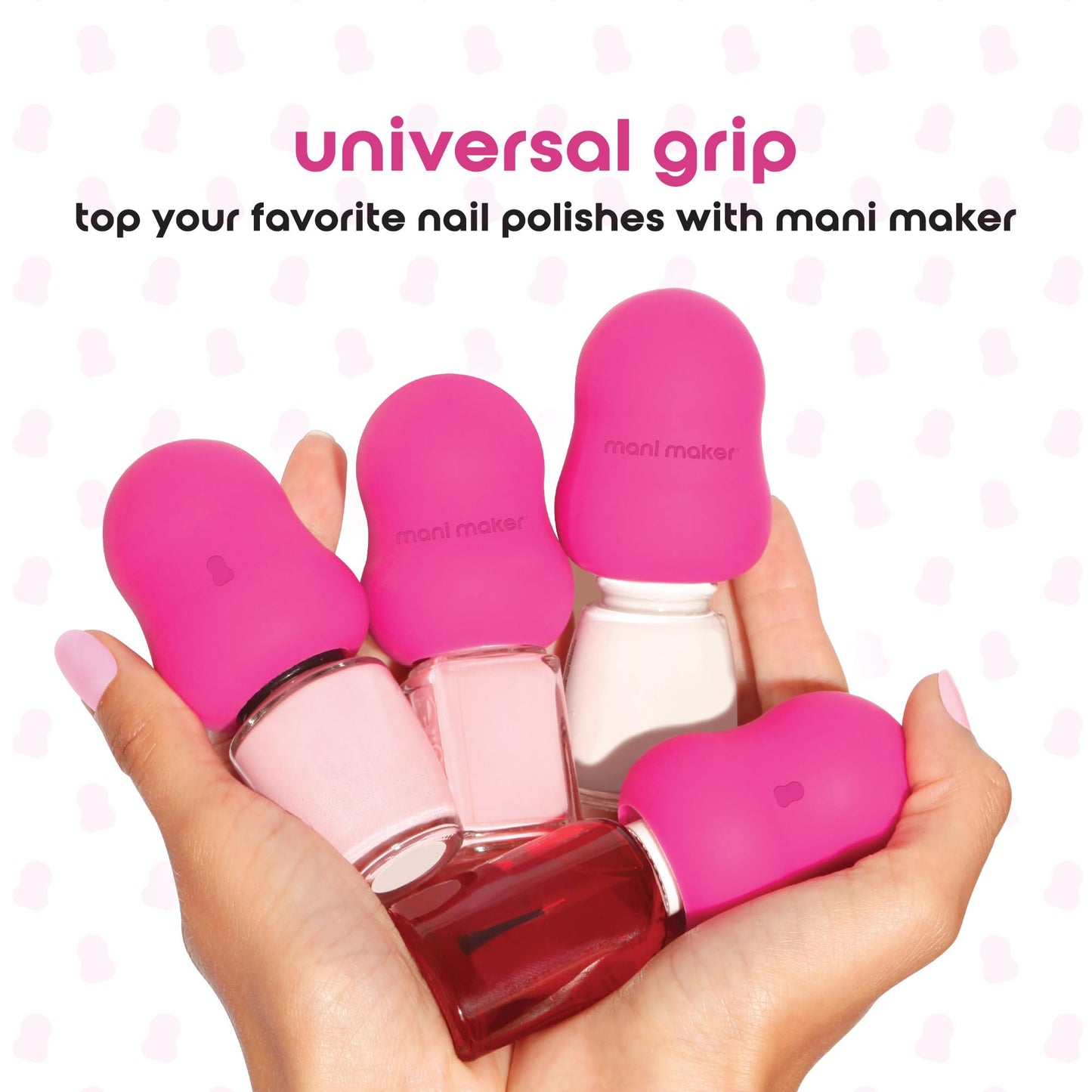 Mani Maker Universal Nail Polish Grip for Precision Painting Perfect for DIY Manicures, Nail Artists, and Professionals - Easy to Use, Suitable for Righties and Lefties - 4 Fun Colors (fuchsia)