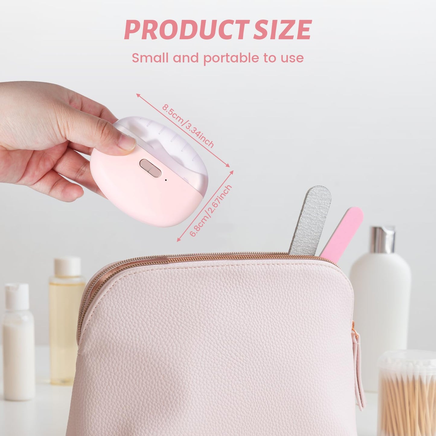 3 in 1 Electric Nail Clipper for Seniors, Baby Nail Trimmer Electric Automatic Trimmer, Safe Electric Toenail Clippers Nail File Tools for Adult, Manicure Kit Grinder with Polishing(Pink)