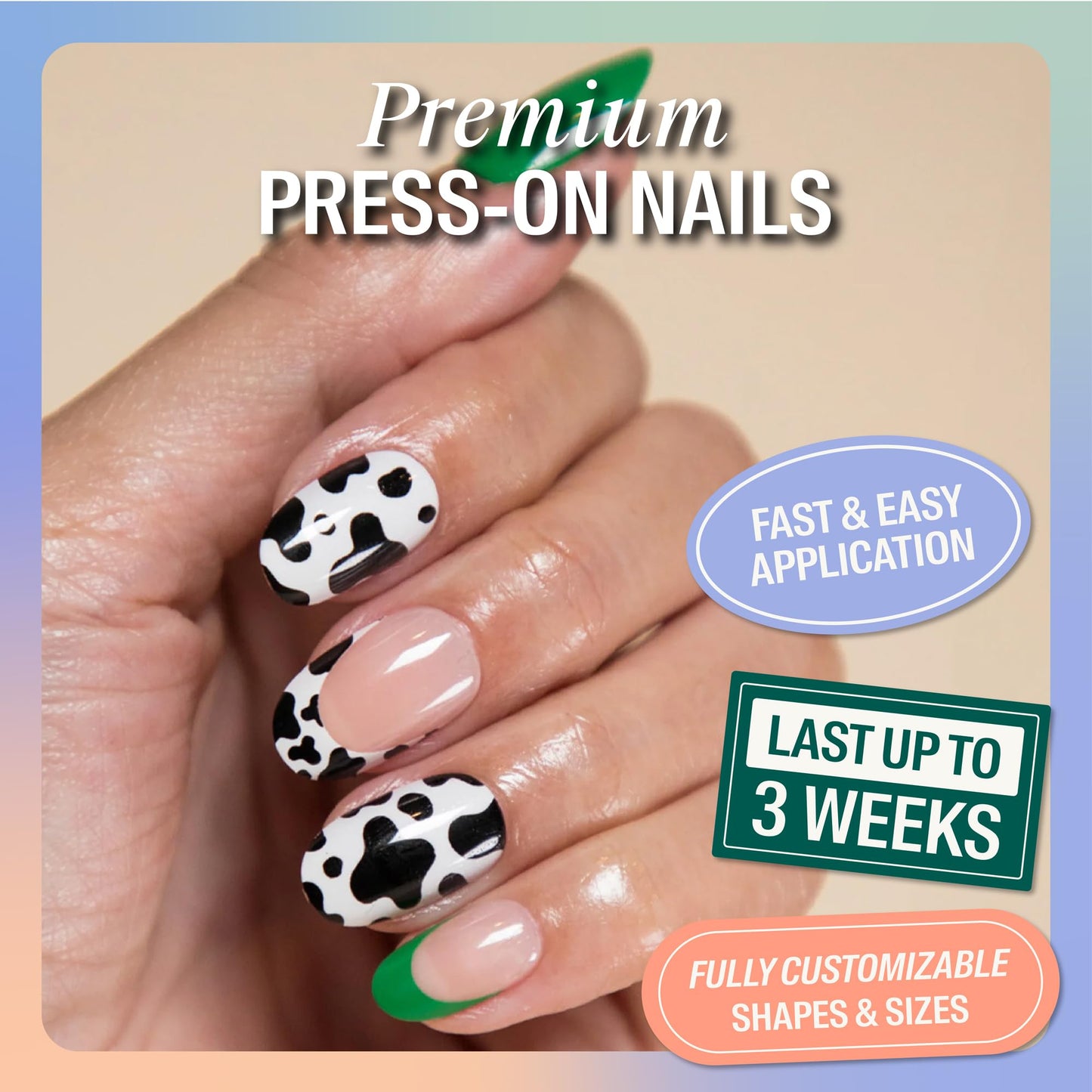 Chillhouse - Chill Tips, Press on Nails Kit - Animal House (Oval) - 24 Nail Shapes & Sizes - Up to 2 Weeks of Wear - Customizable Fit - Reusable - Latina Founded & Women Owned - Beauty & Self Care