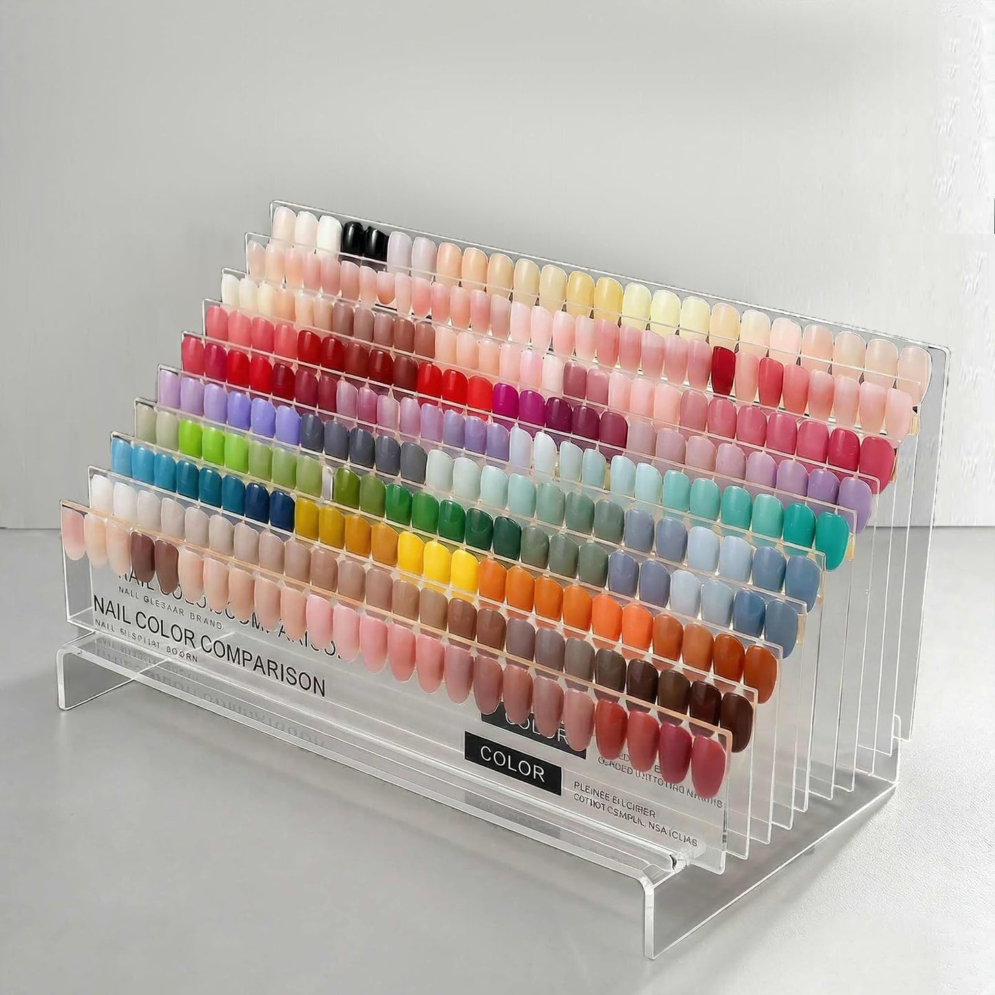 Acycoin2A 240 Color 10 Layers Nail Art Color Board Acrylic Gel Nail Polish Color Display Shelf Nail Plate Exhibition Color Test Card