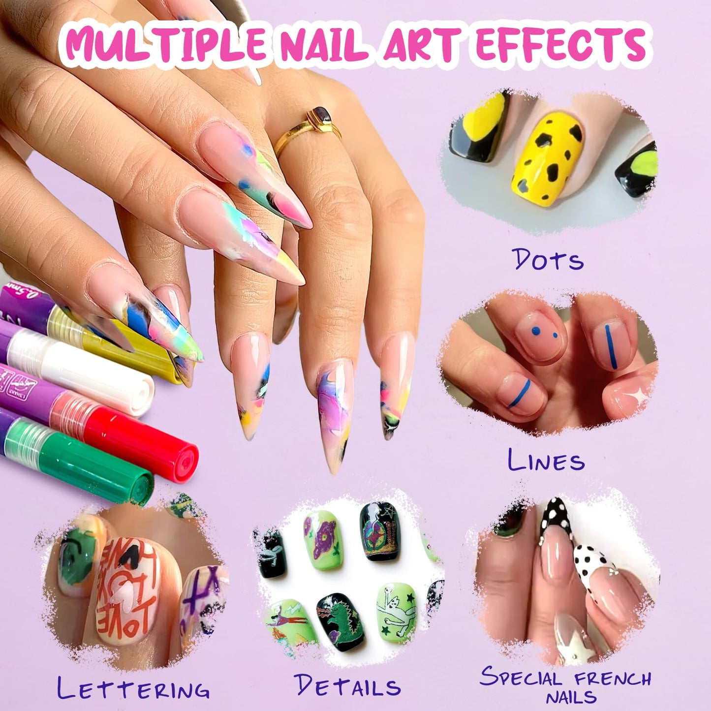 MKNZOME 12 Color Nail Art Pens, 2026 Upgrade 0.5 MM Nail Polish Pens Drawing Painting Point Liner Acrylic Painted Pen Kit, DIY Nails Art Design Manicure Tools Christmas Gifts (2 Set)
