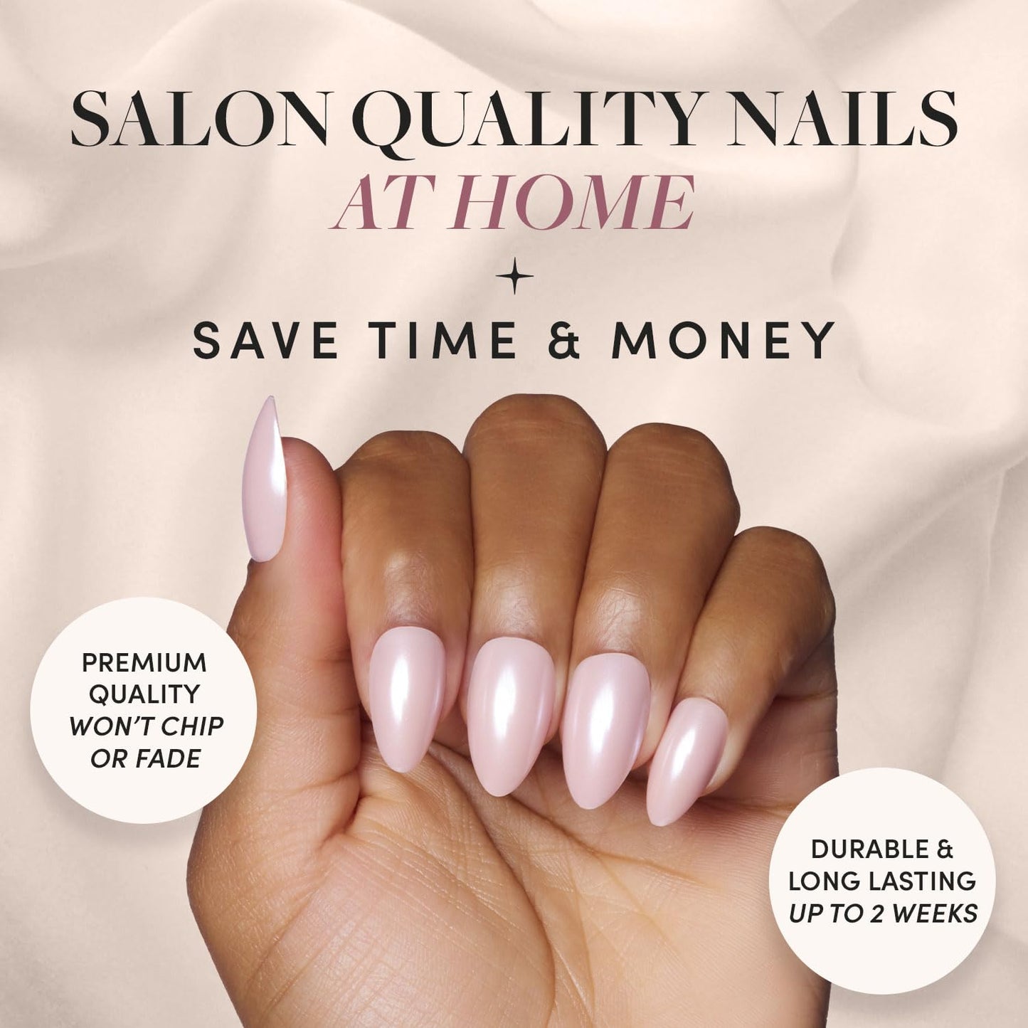 Glamnetic Press-On Nails Bundle - First Kiss & Blushing Aura | Glazed Short Almond Neutral Pink Nails | Short Almond Pink Fake Nails with Ombre | Reusable, Salon-Quality Nail Kits
