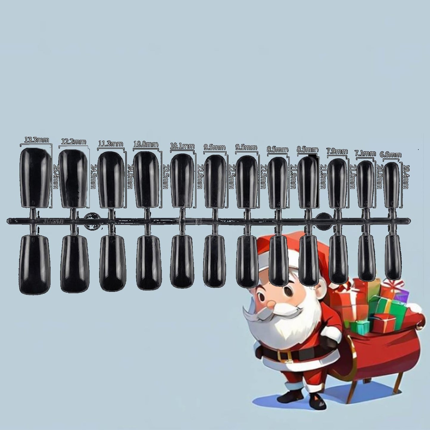 Santa Claus Press on Nails Christmas Medium Square False Nails 24Pcs Snowflake Stick on Fingernails Glossy Red Love Heart Acrylic Fake Nail Flower Gel Glue on Nail for Women Xmas Gift