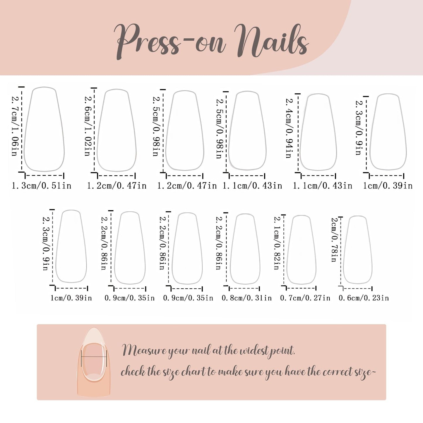 BABALAL Press on Nails Long - Coffin Fake Nails, Colorful Rainbow Heart Design, 24Pcs Coquette Ballerina Manicure False Acrylic Nails Supplies Diy Artificial Art Gel for Women