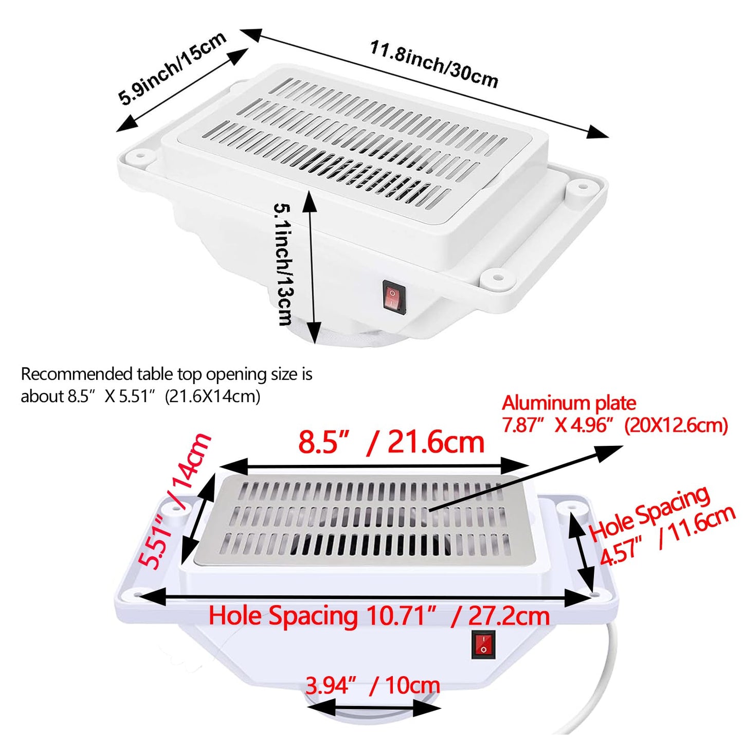 13-Watt Powerful Table Nail Dust Collector, High-Efficiency Vacuum Suction System for Acrylic Gel Nail Polishing, Manicure Tool Featuring Dust Bag for Salon & Home Use