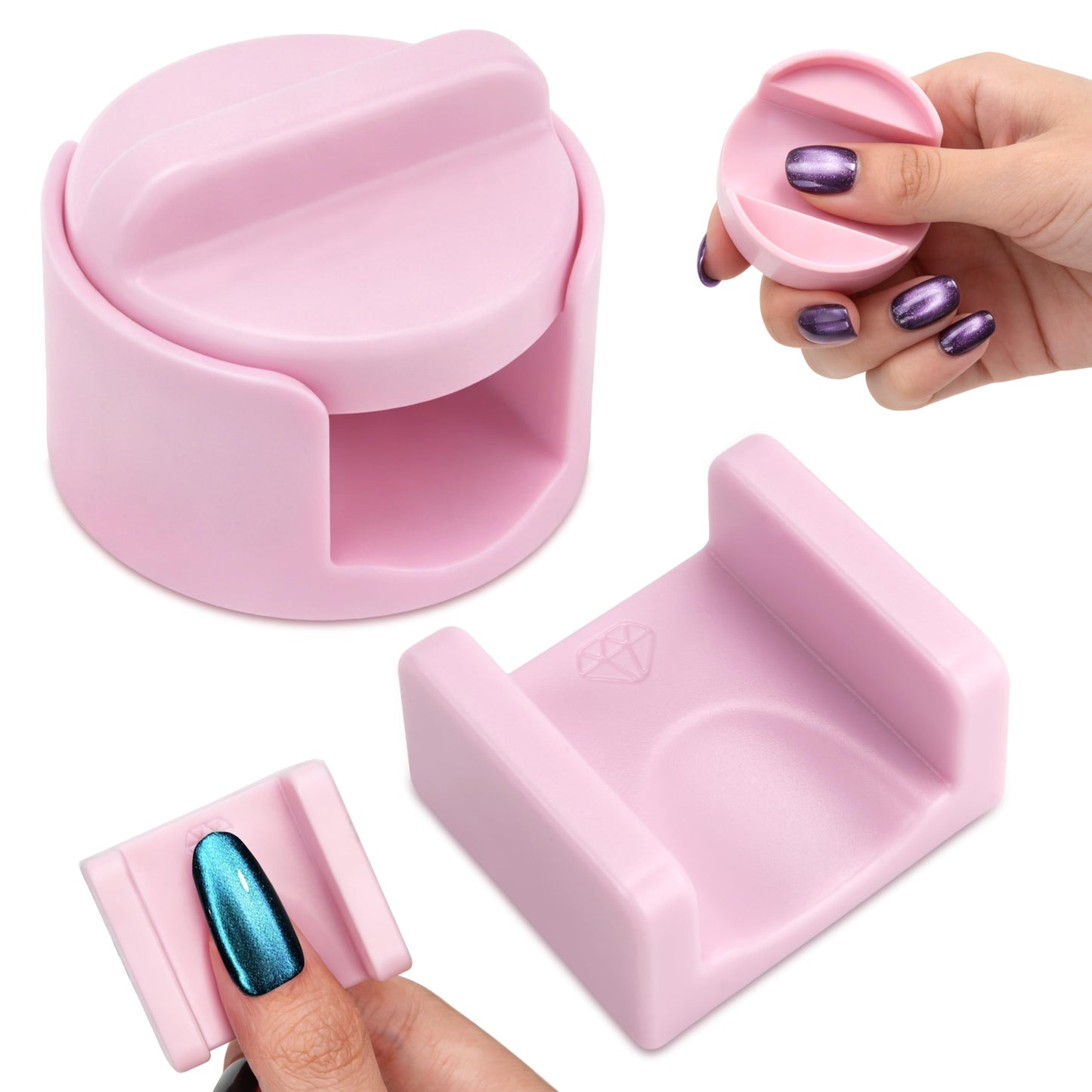 360° Rotating Glass Bead Nail Magnet Tool with U-Shaped Magnet for Velvet Nail, Compatible with Magnetic Nail Polish, DIY Nail Art Accessories, Strong Magnet for Home DIY&Salons, Set of 2