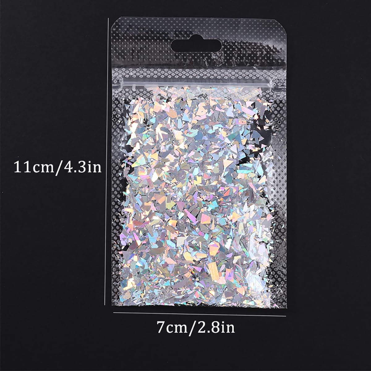 Sparkly Irregular Chunky Glitter Sequin Nail Charms for Nails Design Aurora Laser Silver Glitter for Nails Glitter Flakes Holographic Iridescent Glitter Nail Sequins for Crafts Nail Art Supplies