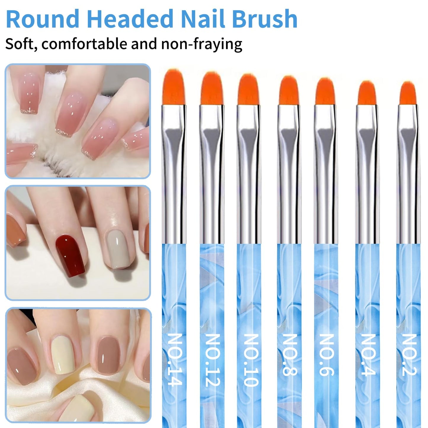 28Pcs Blue Nail Art Brush Set, Professional Acrylic Gel Nail Brushes, Nail Liner Dotting Pen, Nail Dust Cleaning Brush, Manicure Tools Kit for Nail Sculpting, Acrylic Powder Application, Nail Design