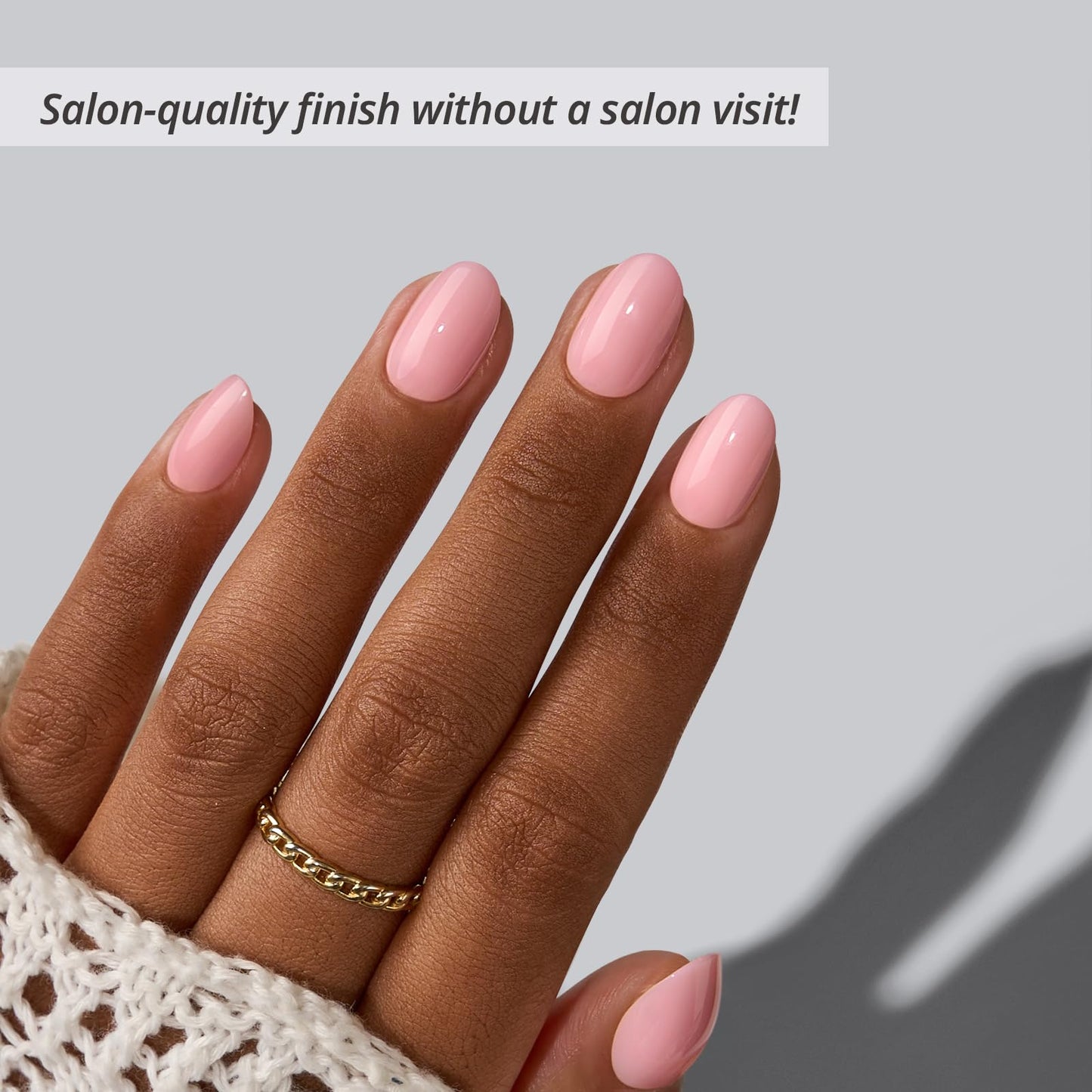 BTArtbox Press On Nails Almond - Quiet Poise, Easy-to-Apply Baby Pink Extra Short Press On Nails with Glue and Adhesive Tabs in 16 Sizes - 32 Nails All-in-One Kit
