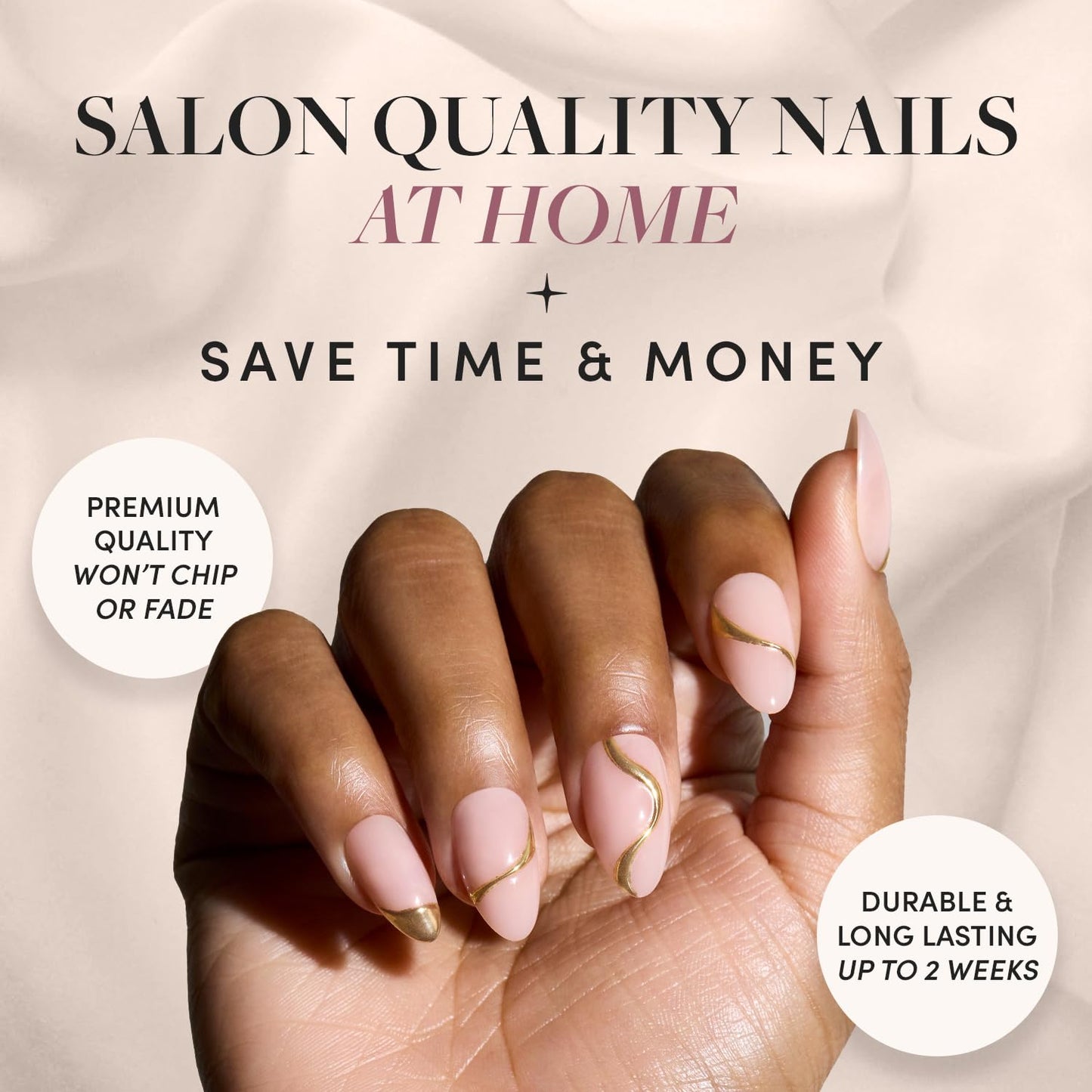 Glamnetic x GLAMZILLA Press-On Nails Bundle - I AM A RICH MAN? & Angel | Short Almond Fake Nails with Gold Foil | Opaque White Short Almond Nails | Durable, Salon-Quality Nail Kits