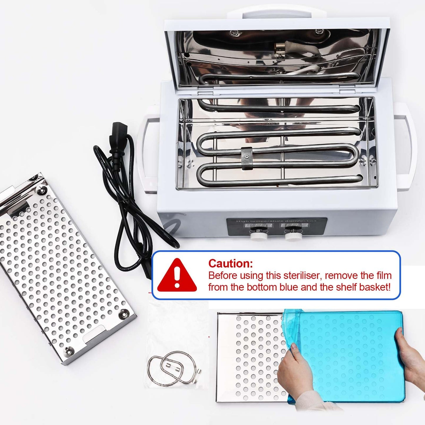 LINBEAUTI High Temperature Steriliser Autoclave Machine 110V 300W Nail Tool Steriliser Dry Heat Steriliser Dental Instrument Steriliser Nail Tool Steriliser 2.5L Capacity with LED Display (white)