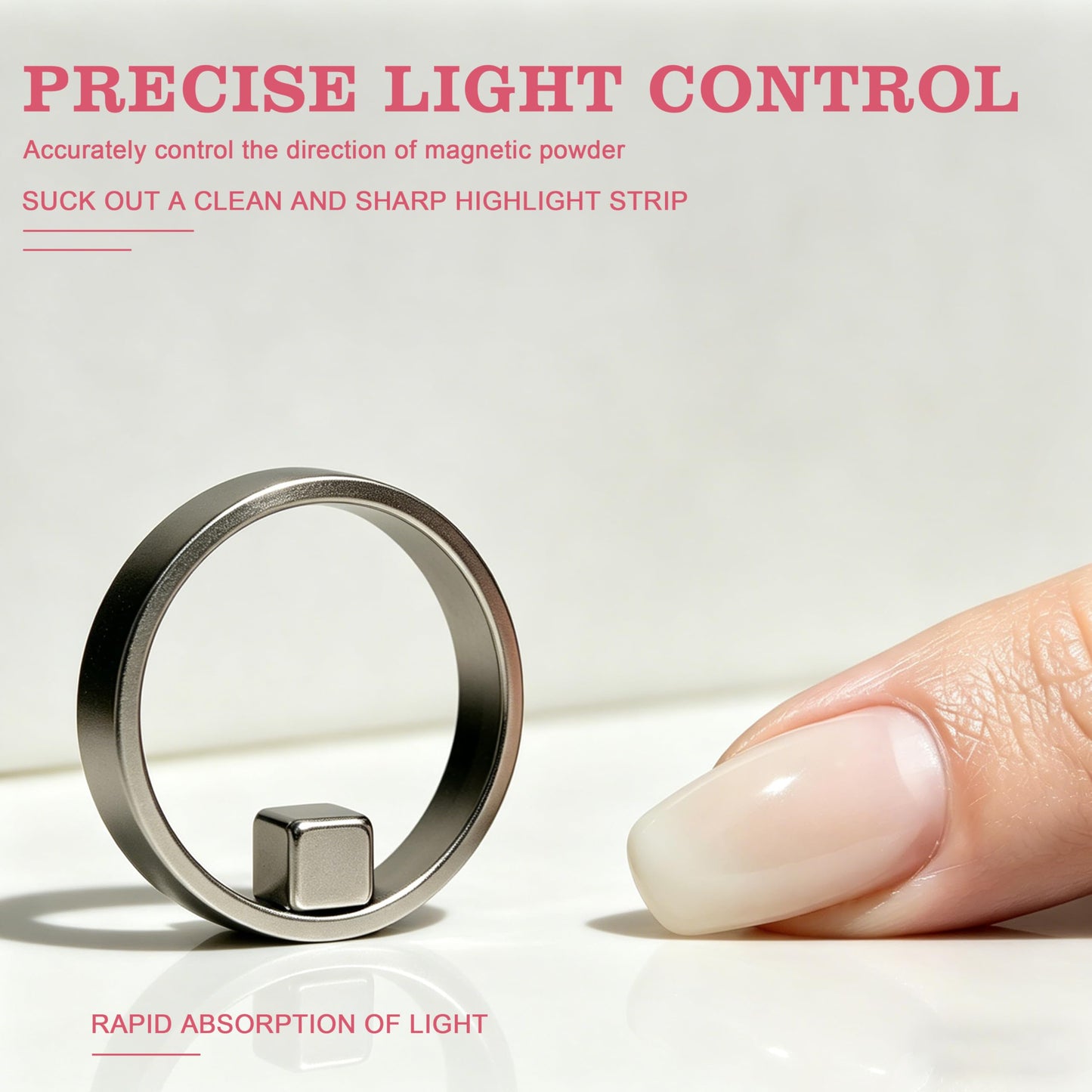 New Cat Eye Nail Magnet Tool Set, Ring-Shaped Cat Eye Magnet for Nails, Portable Hollow Circular Cat Eye for Home DIY, Beginners & Nail Artists (2*Circular Magnet+2*Two Tip Scissor Tool+2*Tool Kit)