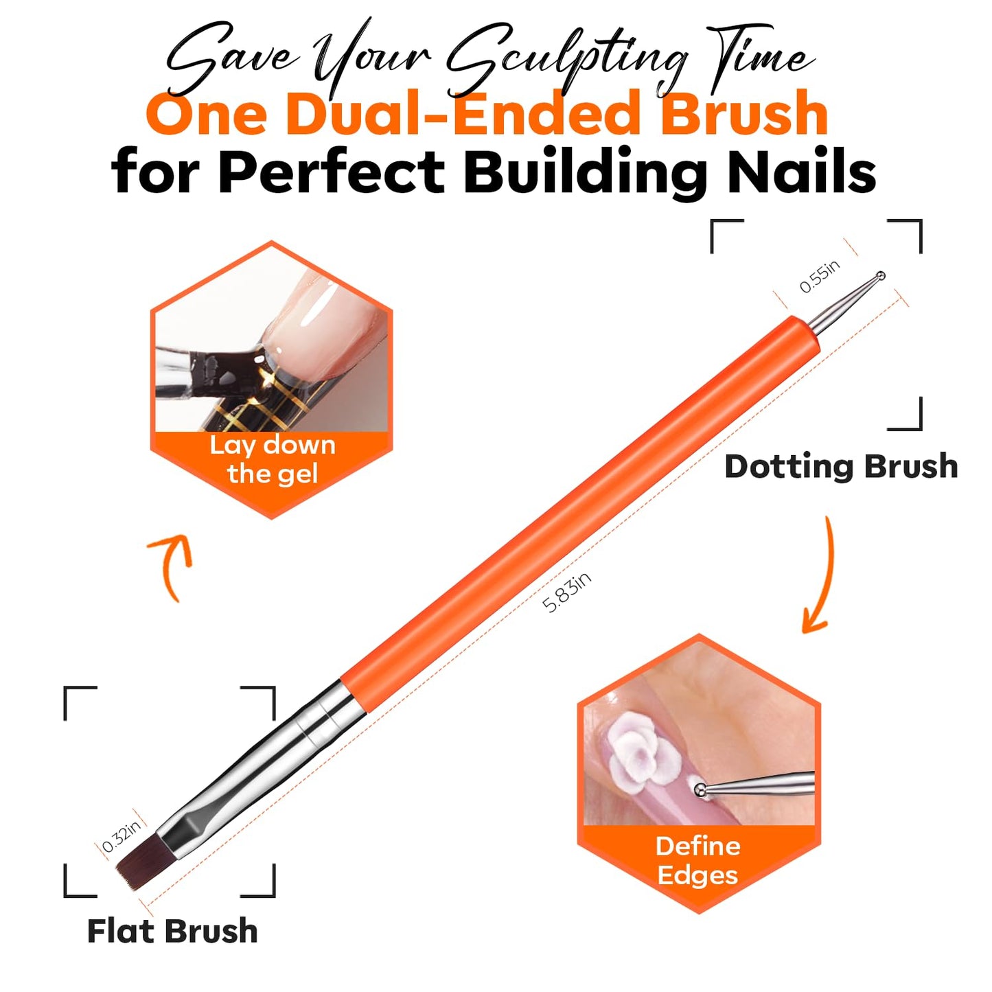 modelones Gel Builder for Nails 2 Colors, 10-in-One Builder Hard Gel Nail Kit Clear Nude with Dual End Brush, Acrylic Clamps, 100PCS Paper Forms for Sculpting Extension Overlays Salon LED Cured