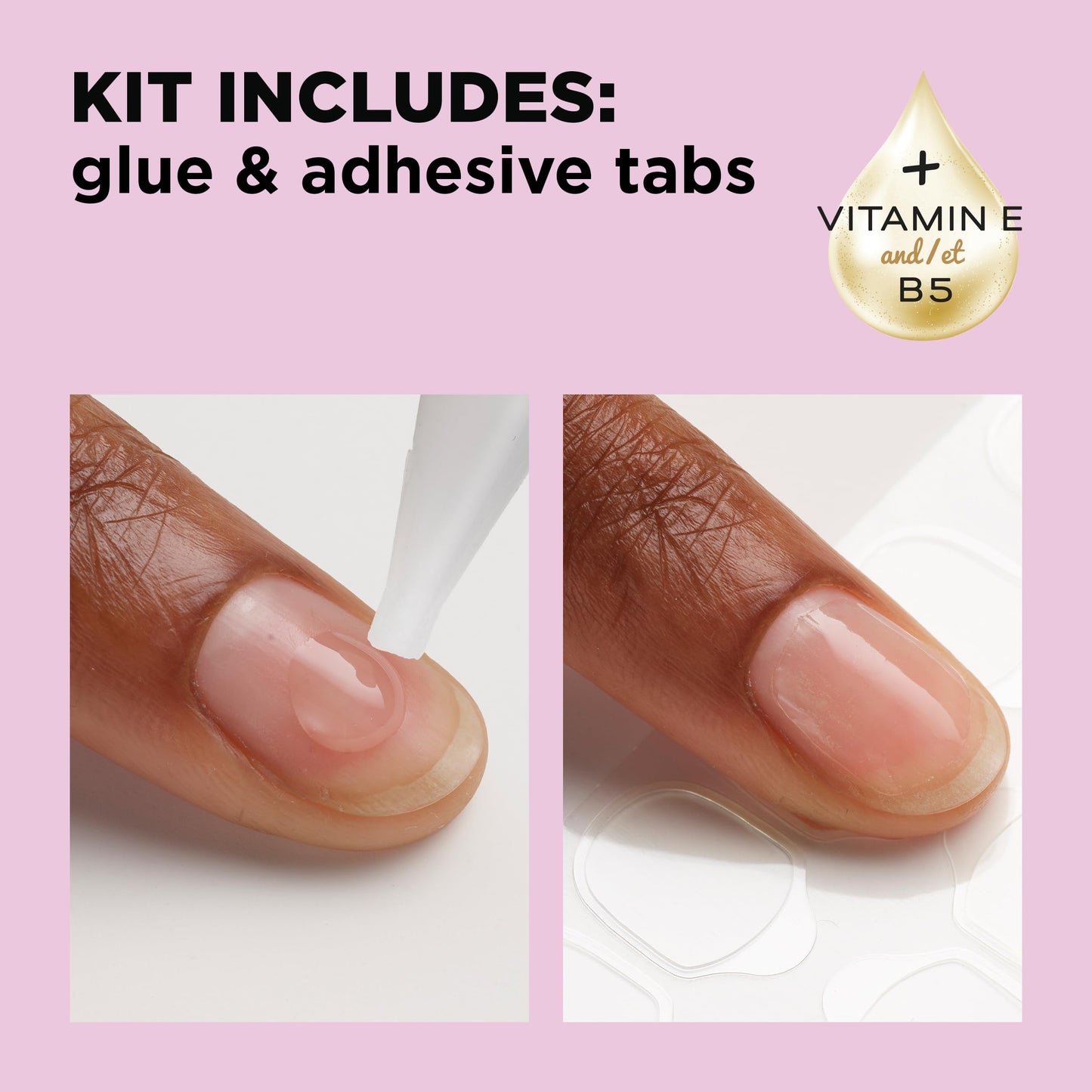 Sally Hansen Salon Effects Perfect Press-On Short'Ease Nails | Squoval Shape | Easy to Apply, Non-Damaging, Natural Look Vitamin E & B5 | 30 Nails, Nail Glue, Adhesive Tabs, File| Short N' Chic