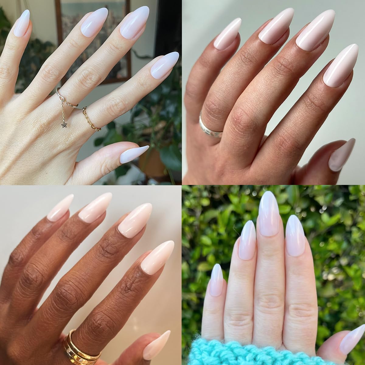 Olive & June Instant Mani Press-On Nails (Glue) | 42 Fake Nails, 21 Sizes | Non-Toxic, Long-Lasting Recycled Materials Realistic Look | Salon-Quality | Spring Flowers & Patterns | Medium, Almond | CCT