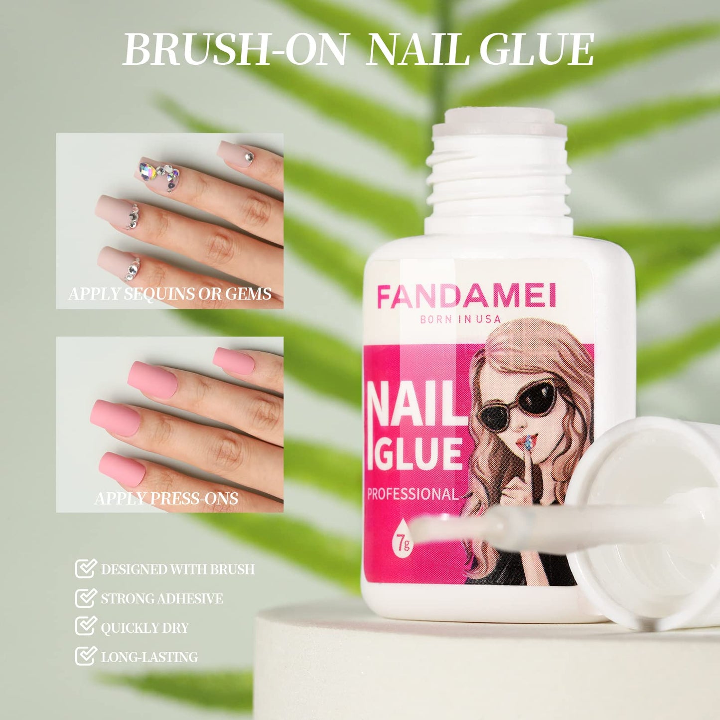 FANDAMEI Matte Press on Nails, 24 Packs 576PCS Press on Nails Medium Square Matte, Lightweight Natural Fake Nails Full Cover, False Nails with Glue