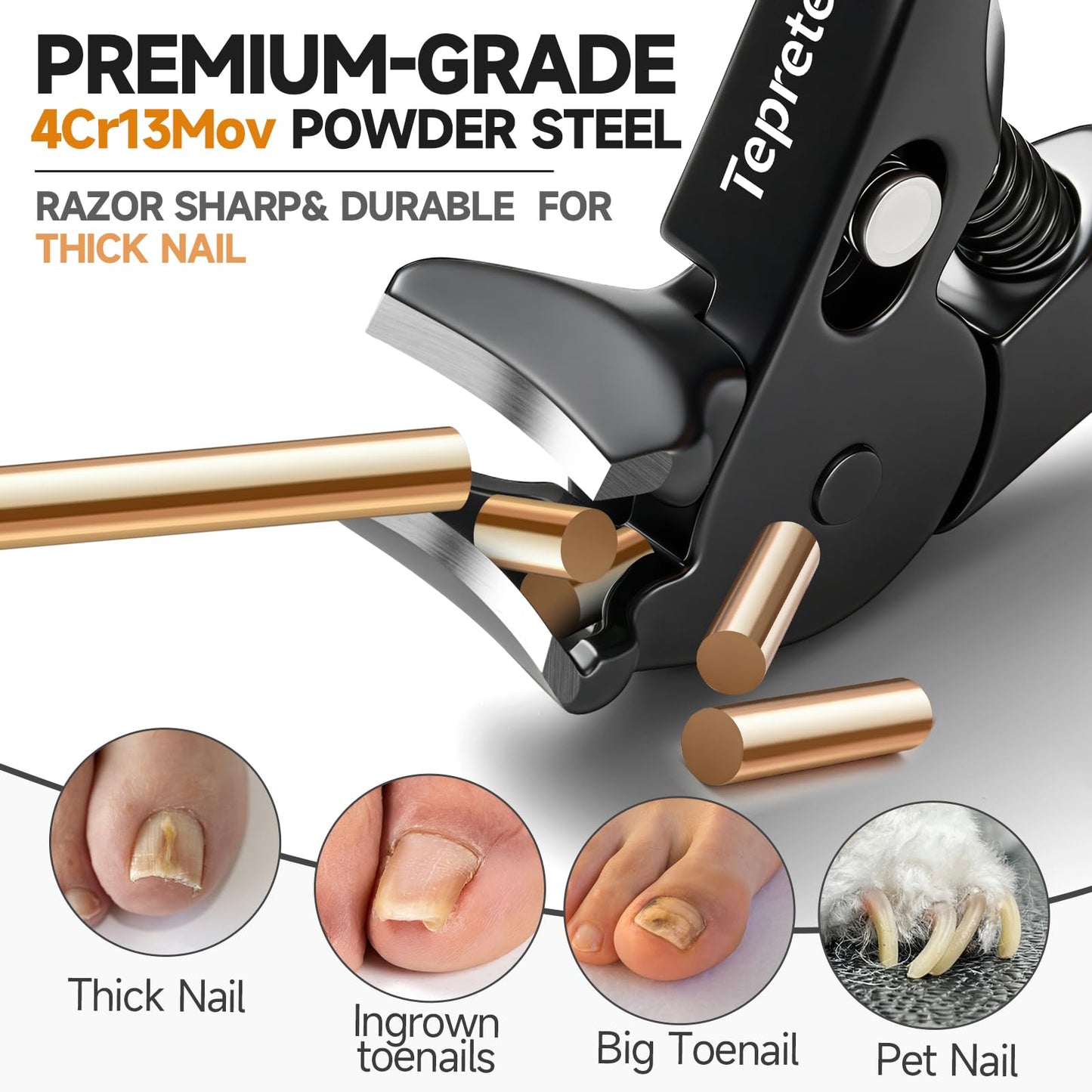 Toenail Clippers for Seniors, Heavy Duty Thick Nails Fingernail Clipper, Ergonomic Long Handle Angled Head Large Nail Cutter with Catcher for Men Women Manicure Set with Travel Case, Mothers Day Gifts