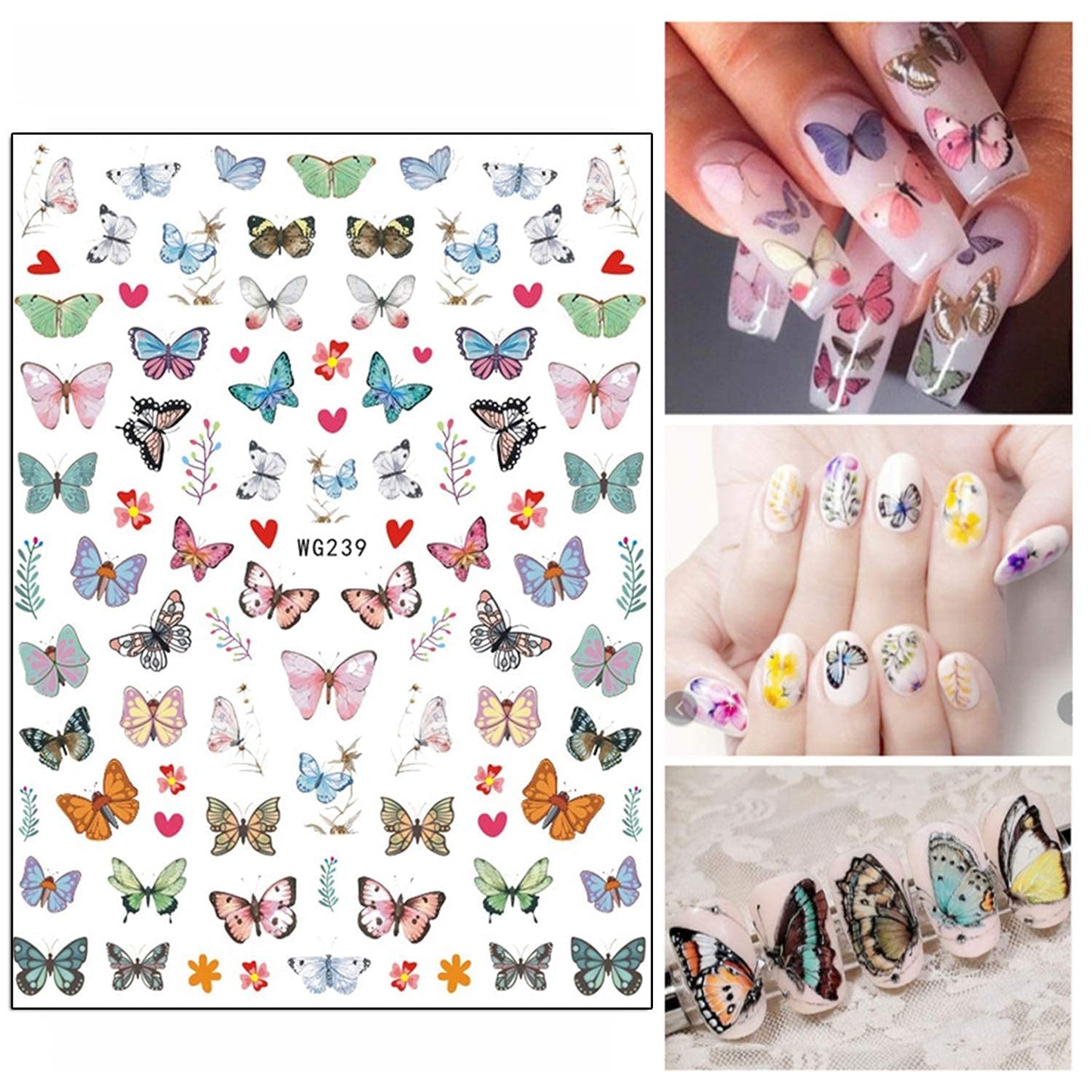 9 Sheets Thanksgiving Nail Art Stickers with 8 Sheets Butterfly Nail Art Stickers
