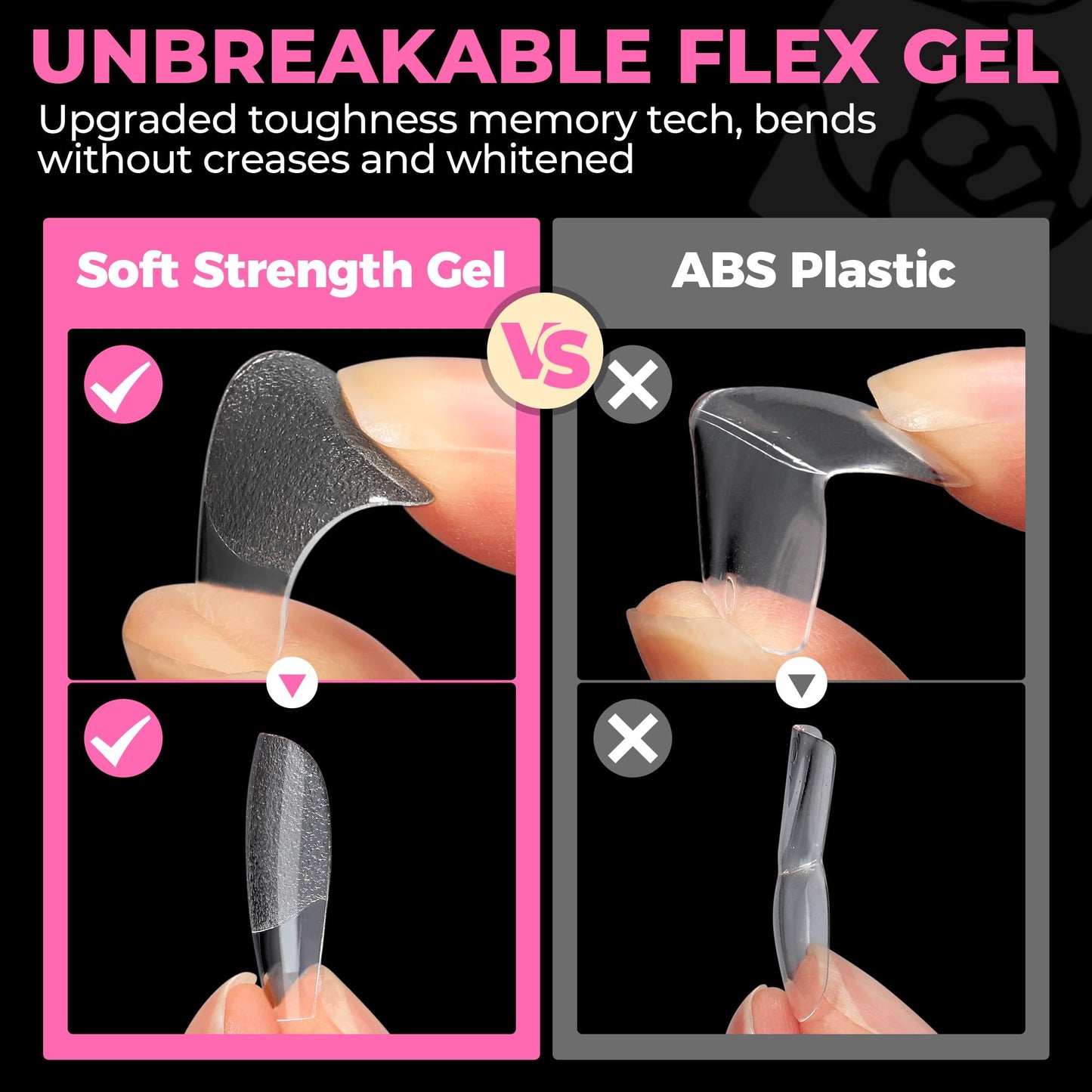 UNA GELLA Short Coffin Nails Tips, 504pcs No c Curve short Coffin Gel Press On Nails Pre Etched For Women Acrylic Nail Extension Full Cover Home Salon 12 Sizes