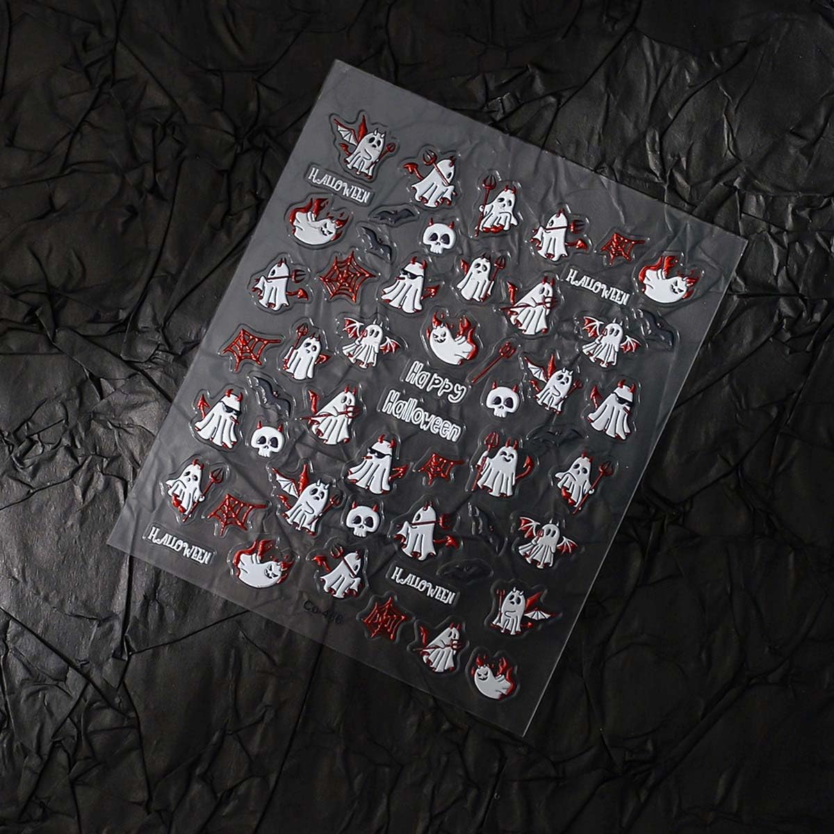 Halloween Ghost Nail Stickers Spooky & Cute Ghost Nail Decals 3D Self-Adhesive Stickers for Nails Halloween Nail Art Decorations for Women Girls,1 Sheet DIY Manicure Decor
