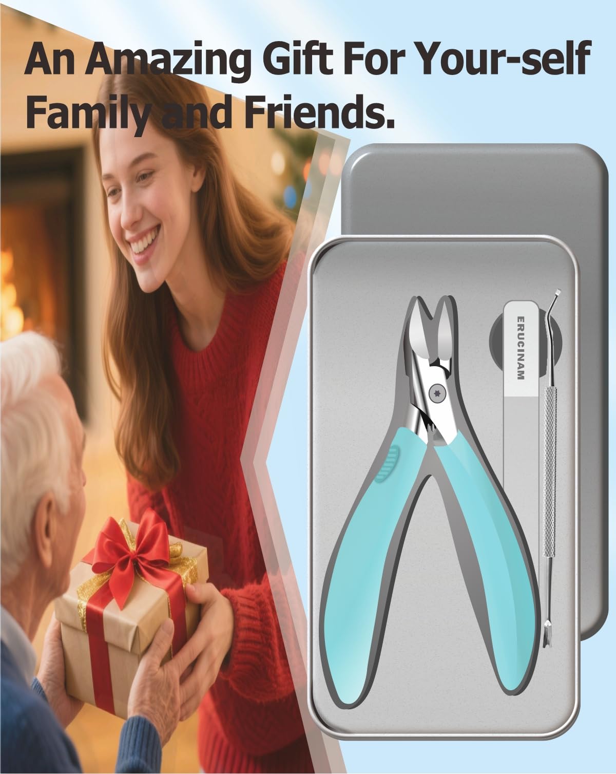 Toe Nail Clippers for Ingrown & Thick Toenails with Nail File & Cleaner - Podiatrist Ingrown Toenail Clippers Set for Seniors & Adults - Ingrown Nail Tool with Stainless Steel Super Sharp Blades