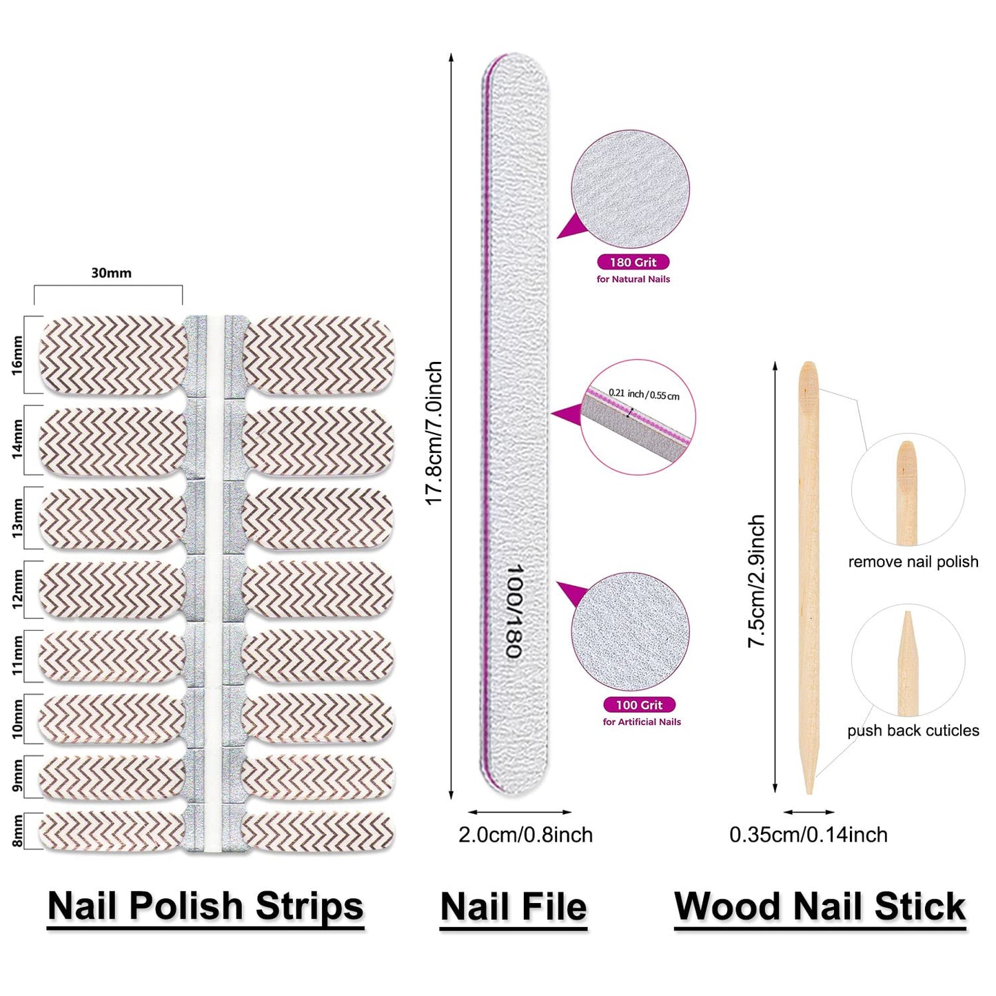 Nail Wraps for Women, DANNEASY 5 Sheets Metallic Line Nail Polish Strips Transparent Design Adhesive Nail Polish Stickers Gel Nail Strips Nail Accessories with Nail File, Cuticle Stick