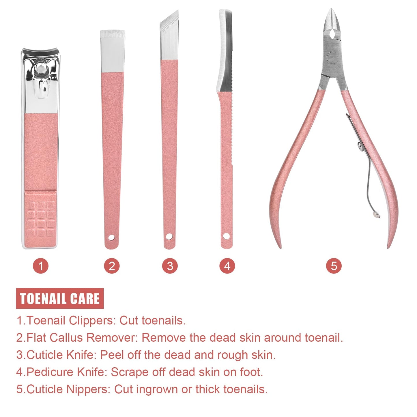 Rolabling 18pcs Manicure Set Professional Nail Clippers Kit Pedicure Care Tools Facial Care Set Stainless Steel Women Grooming Kit for Travel or Home