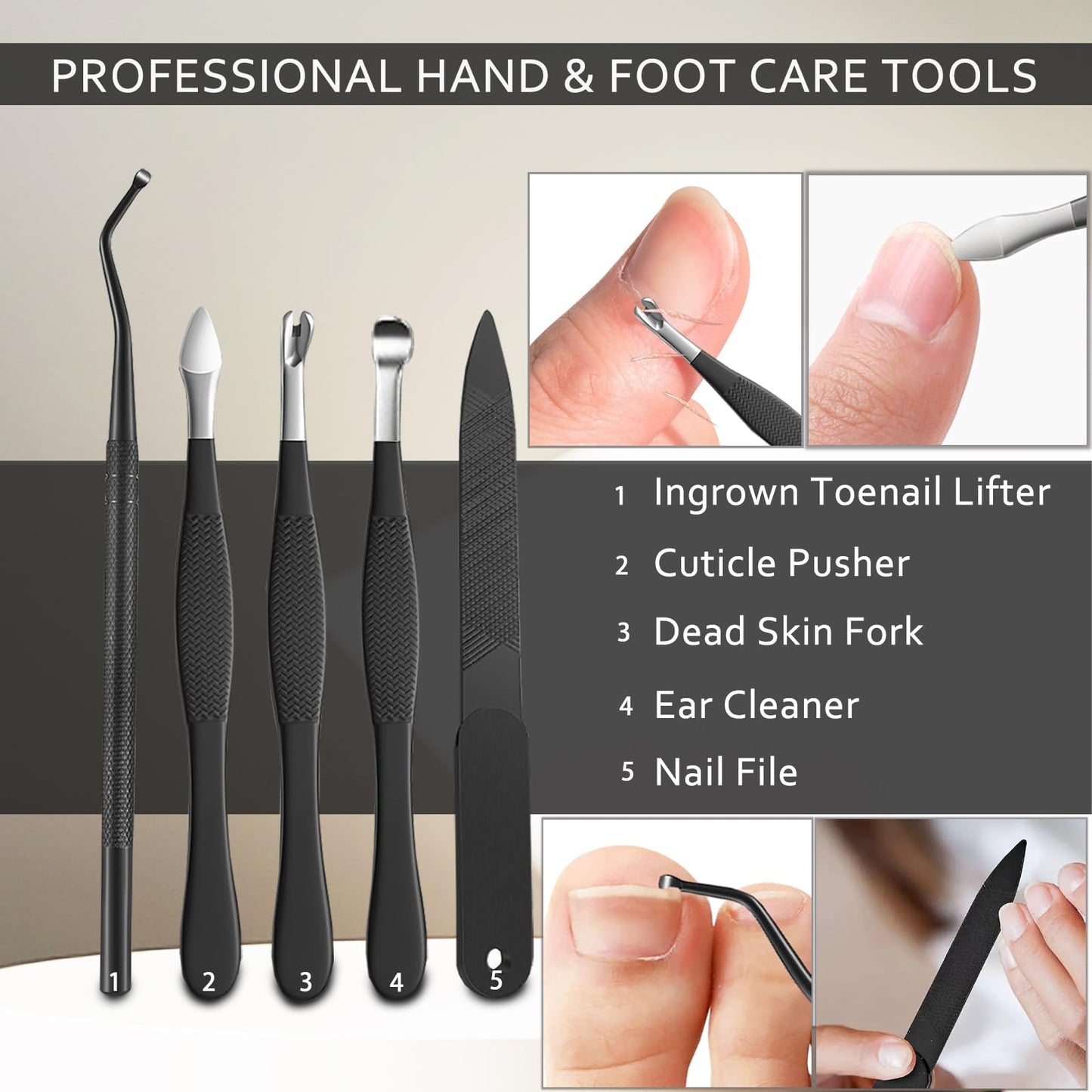 Ingrown Toenail Clipper for Men Women Nail Clipper for Senior Thick Toenail Clippers for Ingrown Nails Removal Set Nail Cutter Pedicure Knife Toe Nails Clipper Kit