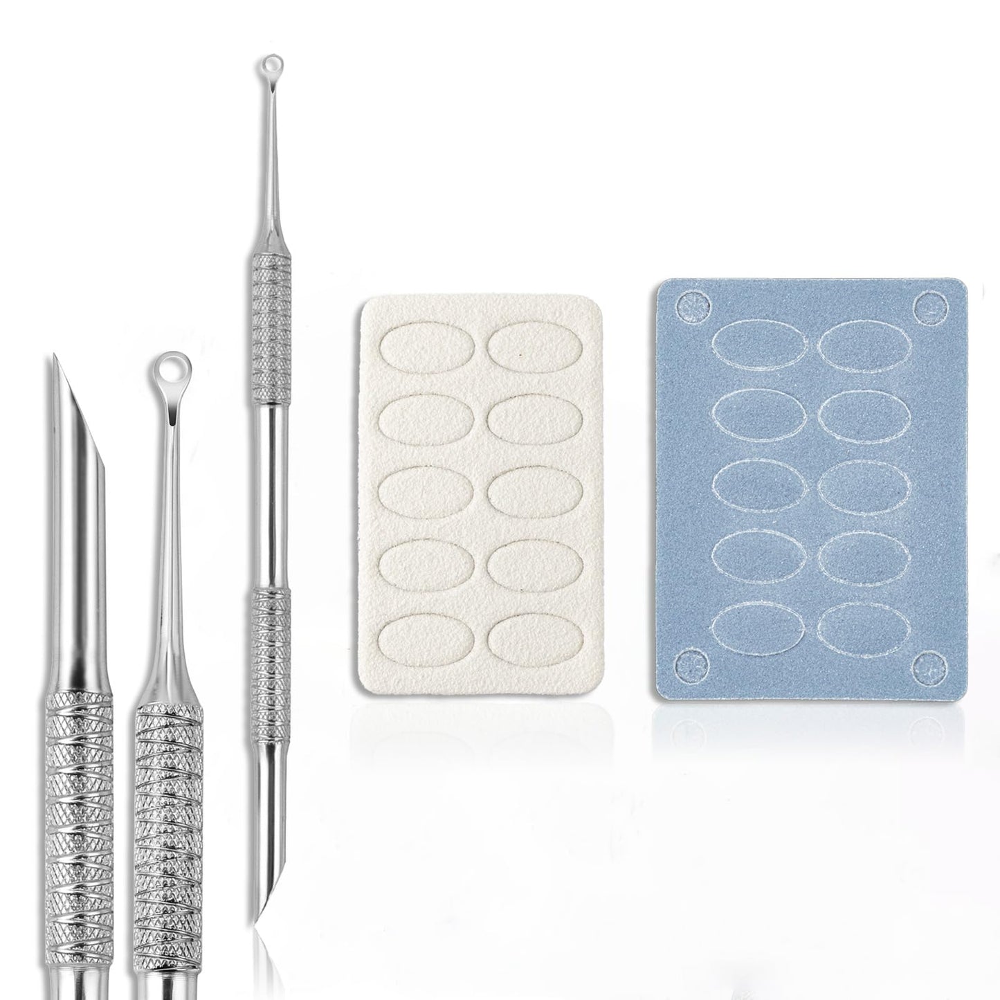 HaimiLiya Pre-treatment Cuticle Pusher, Russian Prep Nail Pushers, Dual Ended Cuticle Remover with 100/180 Grit Sandpaper Sheets, Nail Care for Manicure Pedicure Nail Art