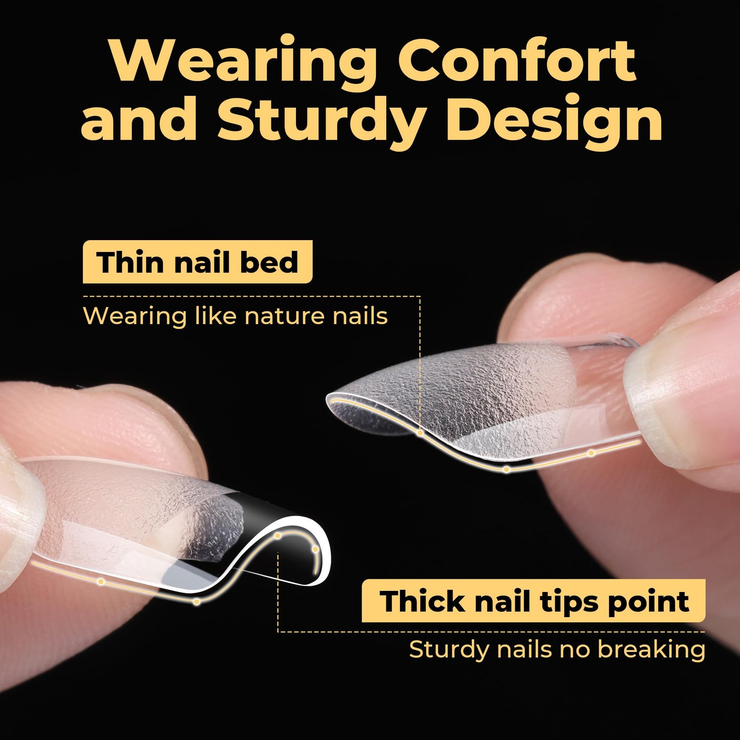 UNA GELLA Extra Short Square Nail Tips, 600pcs Pre Etched XS Short Square Gel Nail Tips, Soft Gel Clear Fake Nails Full Cover for DIY Nails Salon At Home 12 Sizes