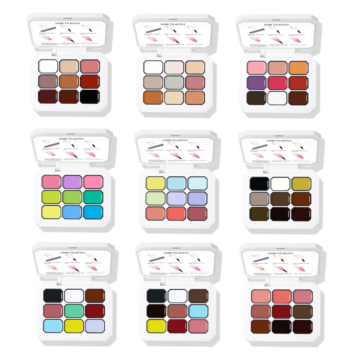 AOBOO Ombre Gel Polish Nail Sponges for Ombre 9 Series Colorful Blush Effect Gradient painting gel ombre & pat paint for nails Multistyle French Manicure Nail Art DIY Home (A1, 1)