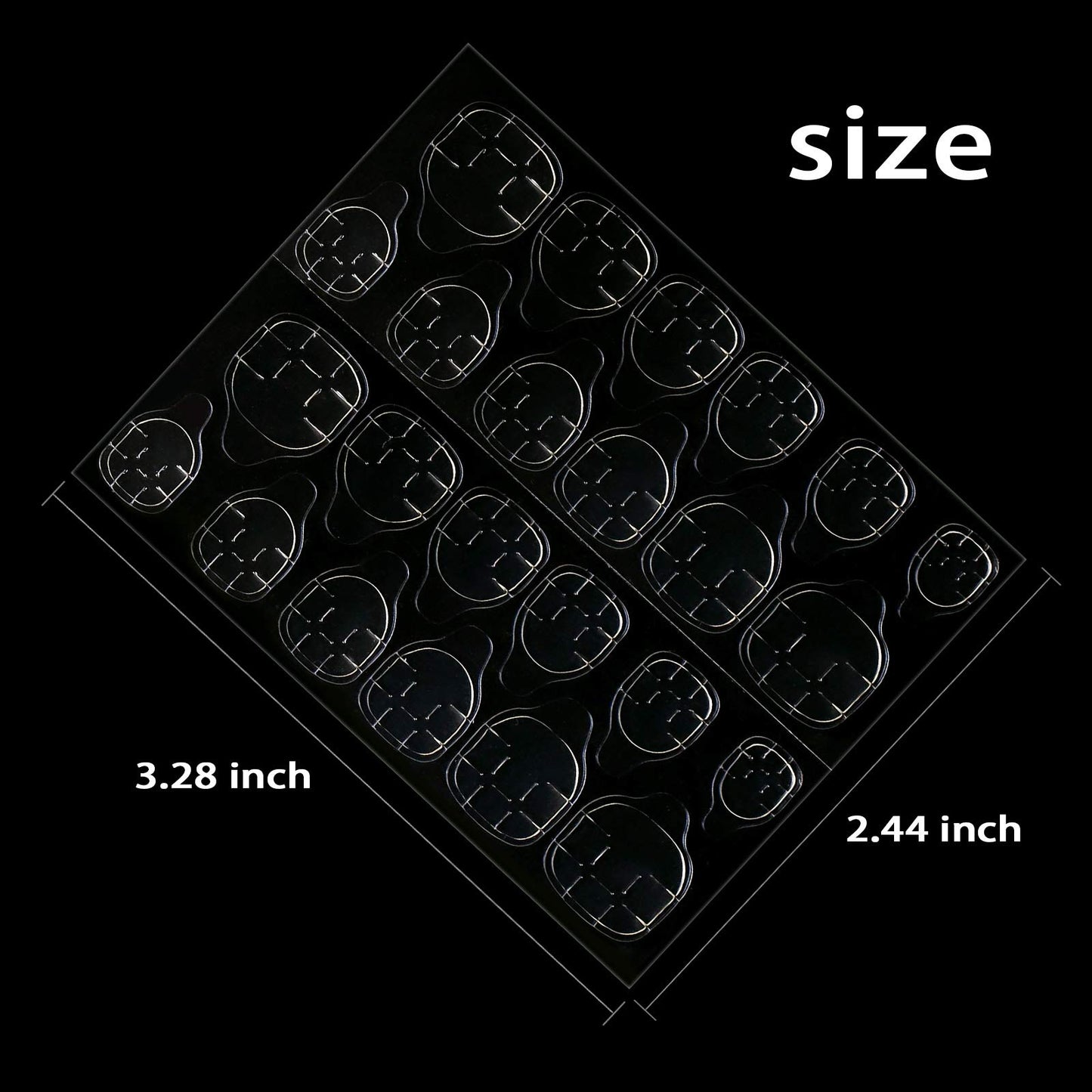 Allstarry 288pcs (12 Sheets) Adhesive Tabs Waterproof Breathable Glue Tabs Double-Sided Nail Jelly Sticker Super Sticky Fake Nail Glue Stickers Transparent Flexible for Manicure