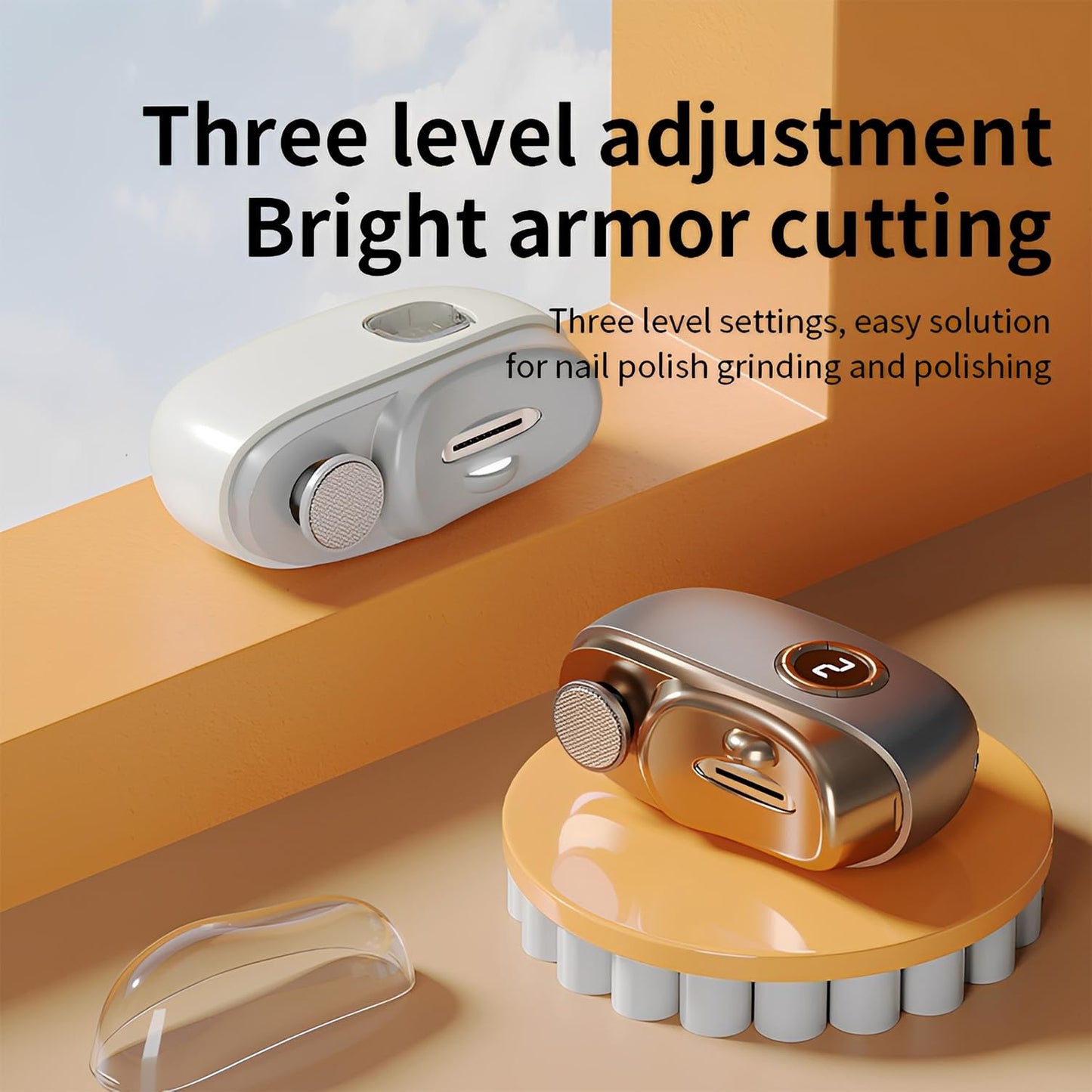 3-in-1 Automatic Electric Nail Clippers with Display, LED Light & Storage Toenail Clippers, Polishing Smart Electric Nail Trimmer, 3 Speeds Nail Cutter for Seniors, Men, Adults White