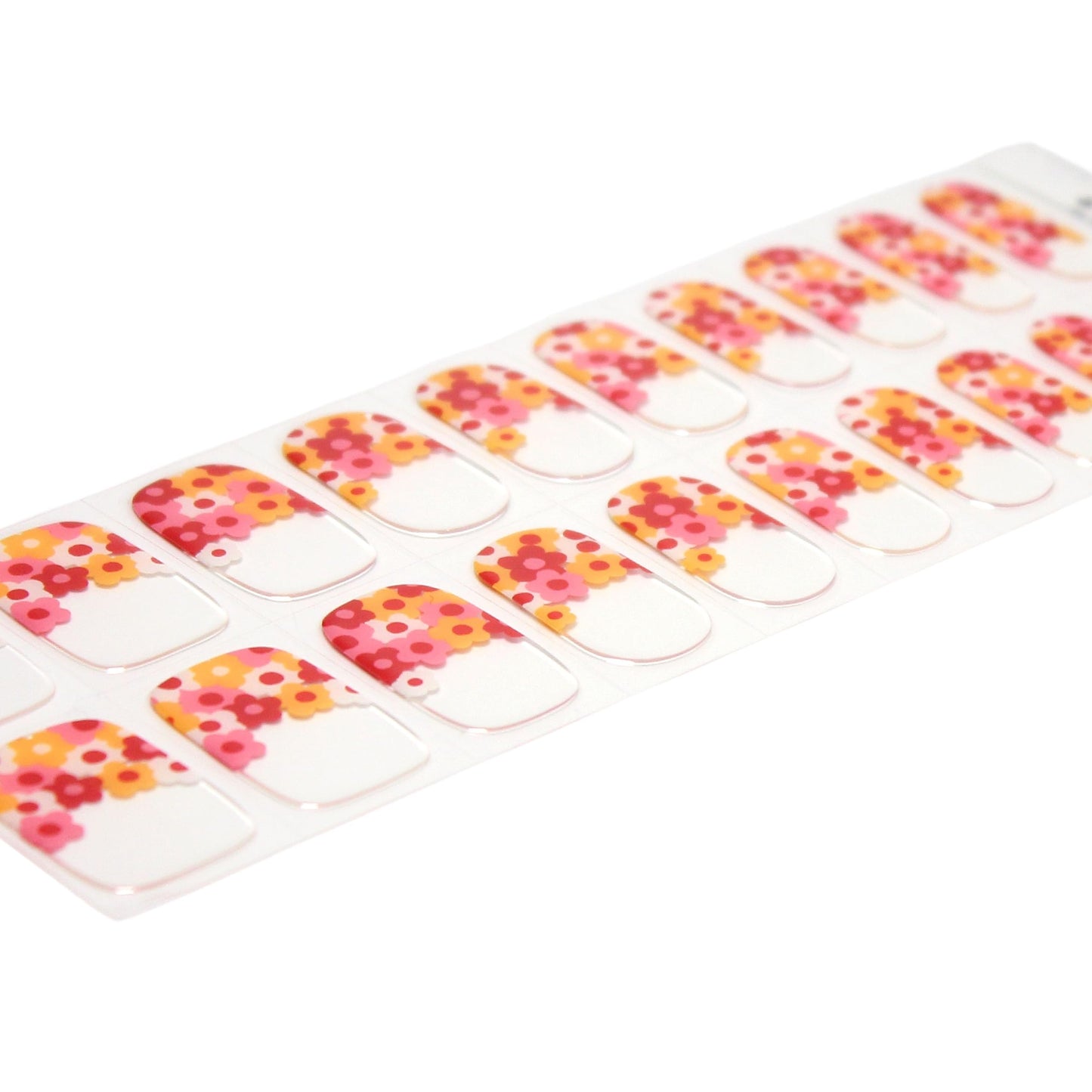 ALICE & BELLA Semi Cured Gel Nail Strips-20 PCS Multi-Color Floral Pattern Nail Strengthening Gel Stickers, Use with UV Light Lamp, Salon Quality Manicure Wraps (French Floral Bouquet)