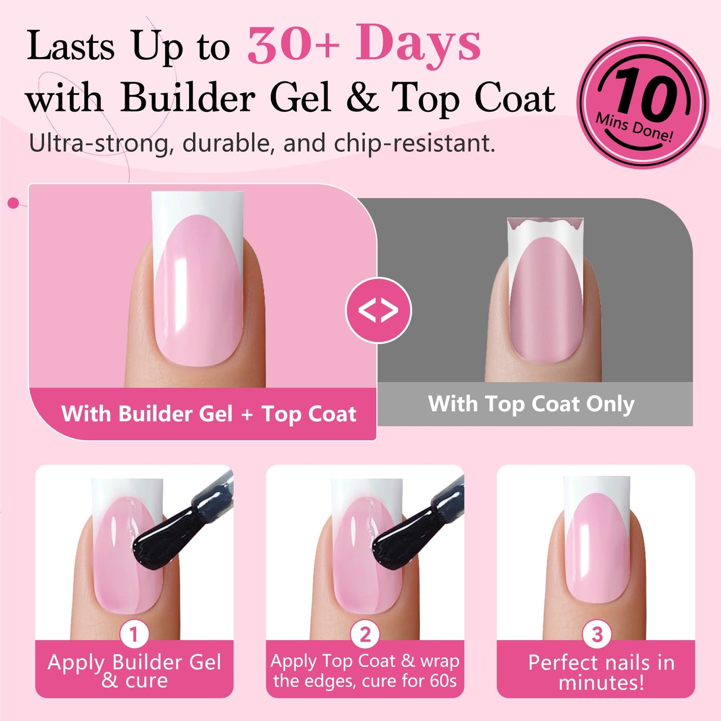 Qiek French Tips Press On Nails - 150Pcs Light Pink Short Square Soft Gel Nail Tips Pre-Designed, 15 Sizes Fake Nails for Nail Art DIY, False Nails Salon Quality Manicure at Home Gifts For Women